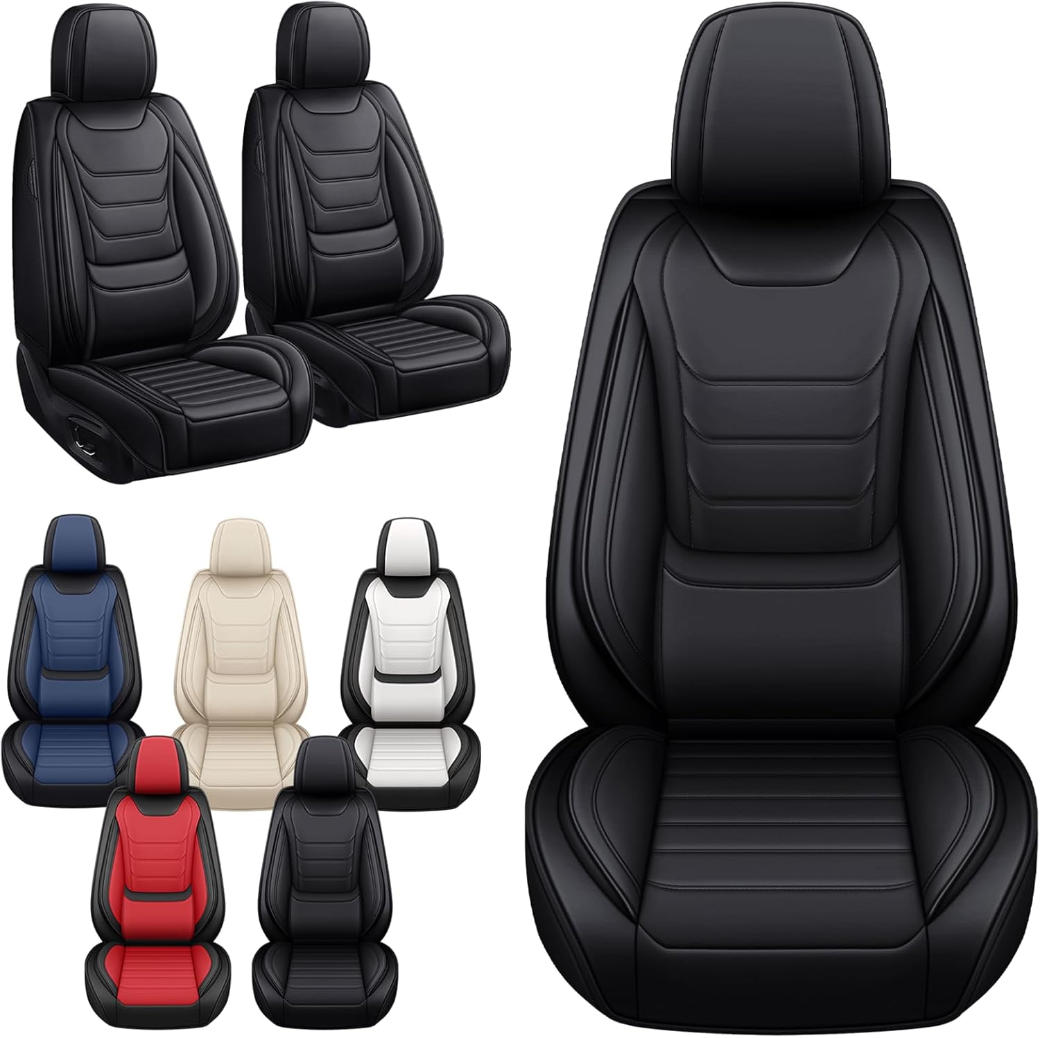 Car Seat Covers Front Seats for Honda Element 2003-2011, Waterproof Nappa Leather Car Seat Cover, Anti-Slip & Comfortable Car Seat Protector&Accessories(Black)