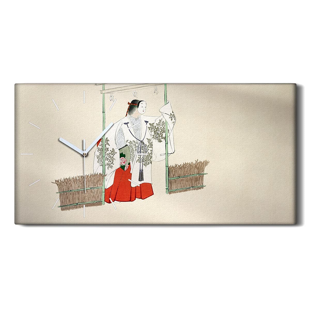 Horloge d'Art Moderne Coloray Toile Kimono Asiatique