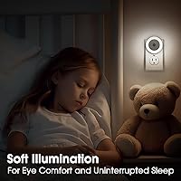 Vista 20 de Briignite Luz nocturna azul celeste, luces nocturnas enchufables a la pared, luz nocturna con sensores de luz, luz nocturna LED para habitación