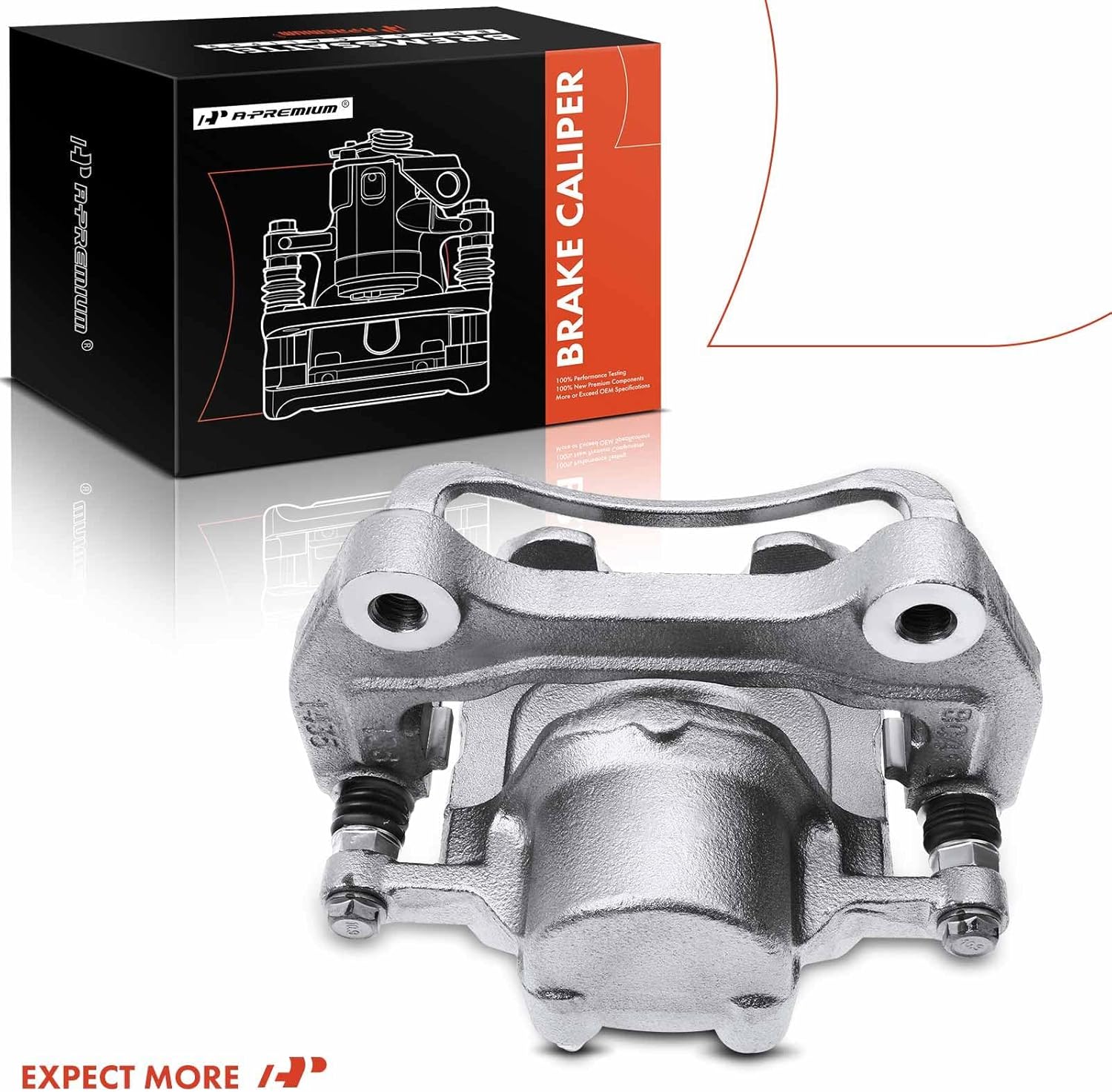 A-Premium Disc Brake Caliper Assembly with Bracket Compatible with Select Buick, Cadillac, Chevy and GMC Models - Allure, Malibu, LaCrosse, Regal, Impala, ELR, Equinox, Terrain, Cascada - Front Driver