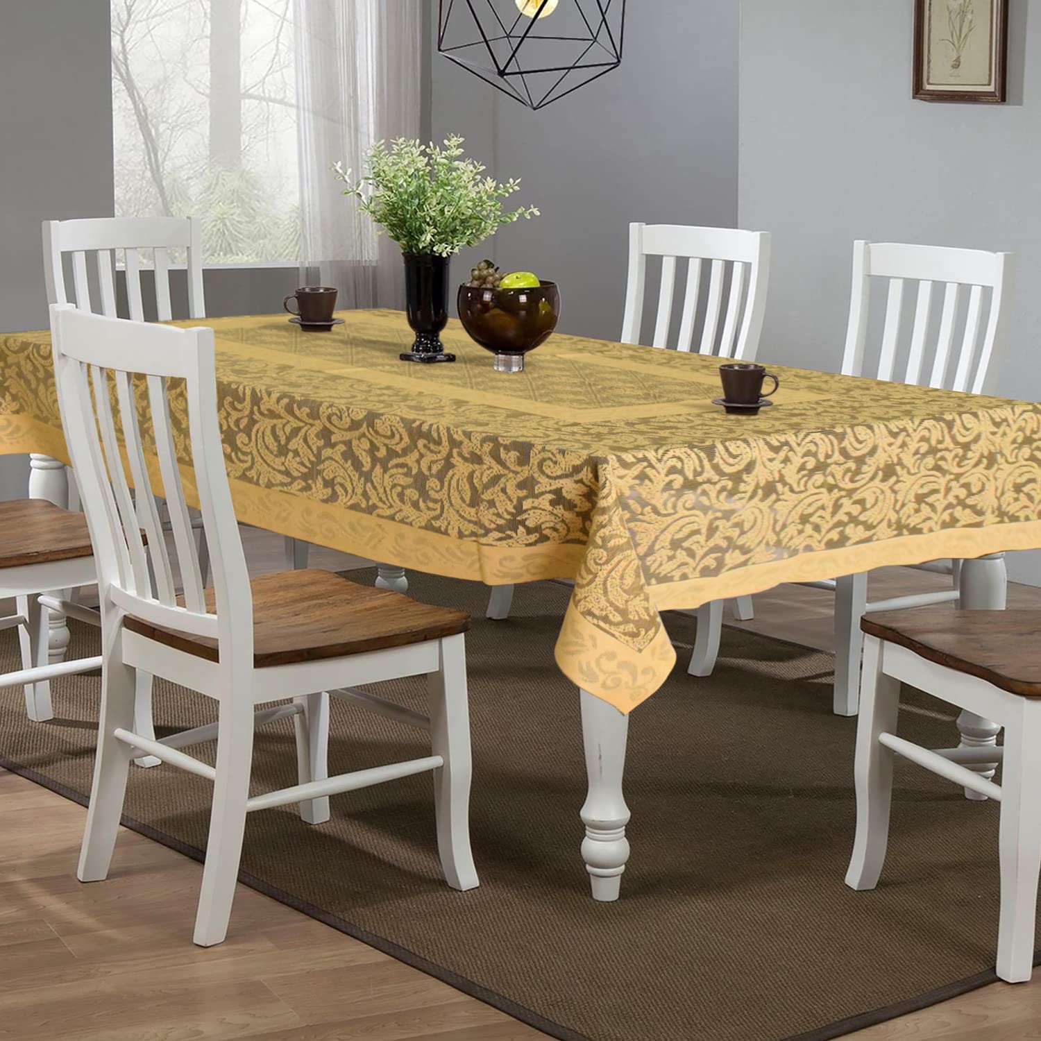 Buy Kuber Industries Cotton 6 Seater Rectangular Dining Table Cover ...