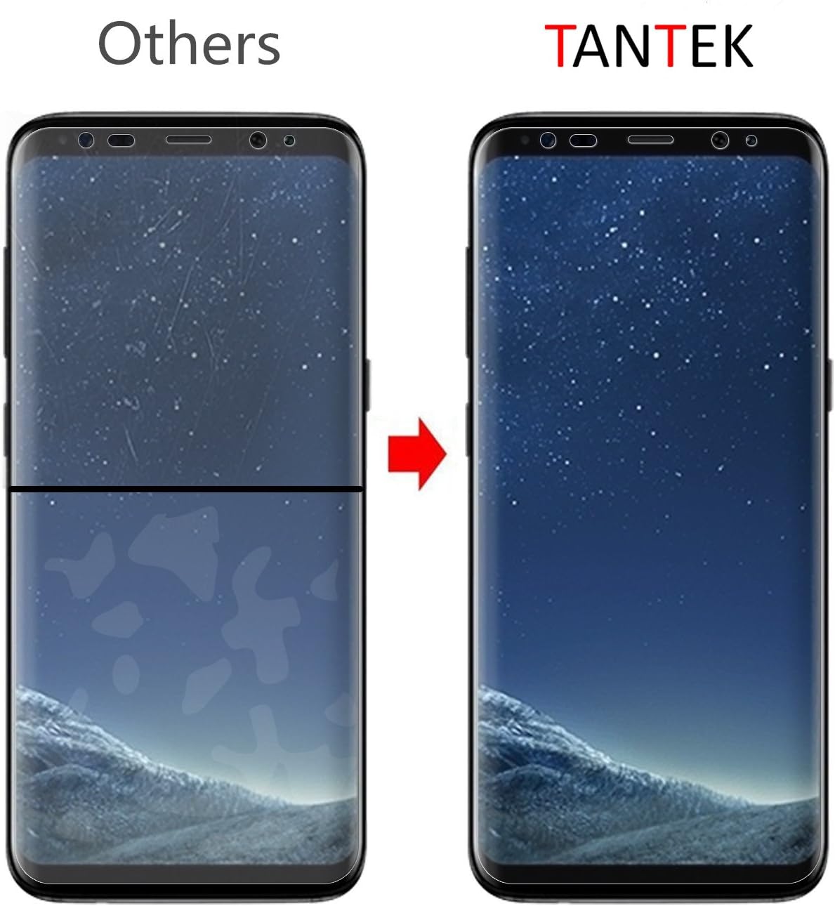 TANTEK [2-Pack Screen Protector for Samsung Galaxy S8 Plus[Galaxy S8+],[Not Glass] TPU Film Curved Edge to Edge,Ultra Clear,Anti Scratch,Bubble Free,Case Friendly