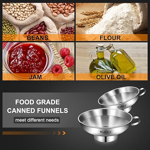 Miniatura 35 de walfos 4 embudos de plástico de cocina (sin BPA), embudo automotriz para transferencia de líquidos, embudos para llenado de botellas, recipientes