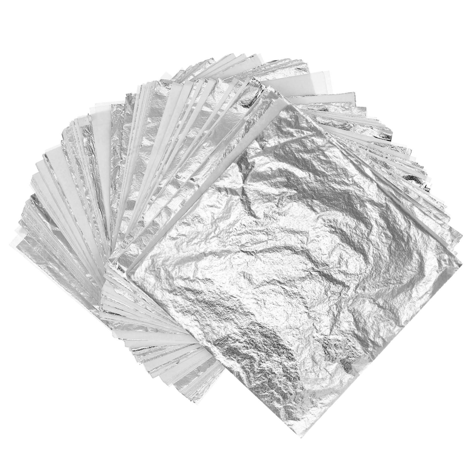 Plata de imitación para manualidades NUOBESTY, 300 hojas de foil metálico plata