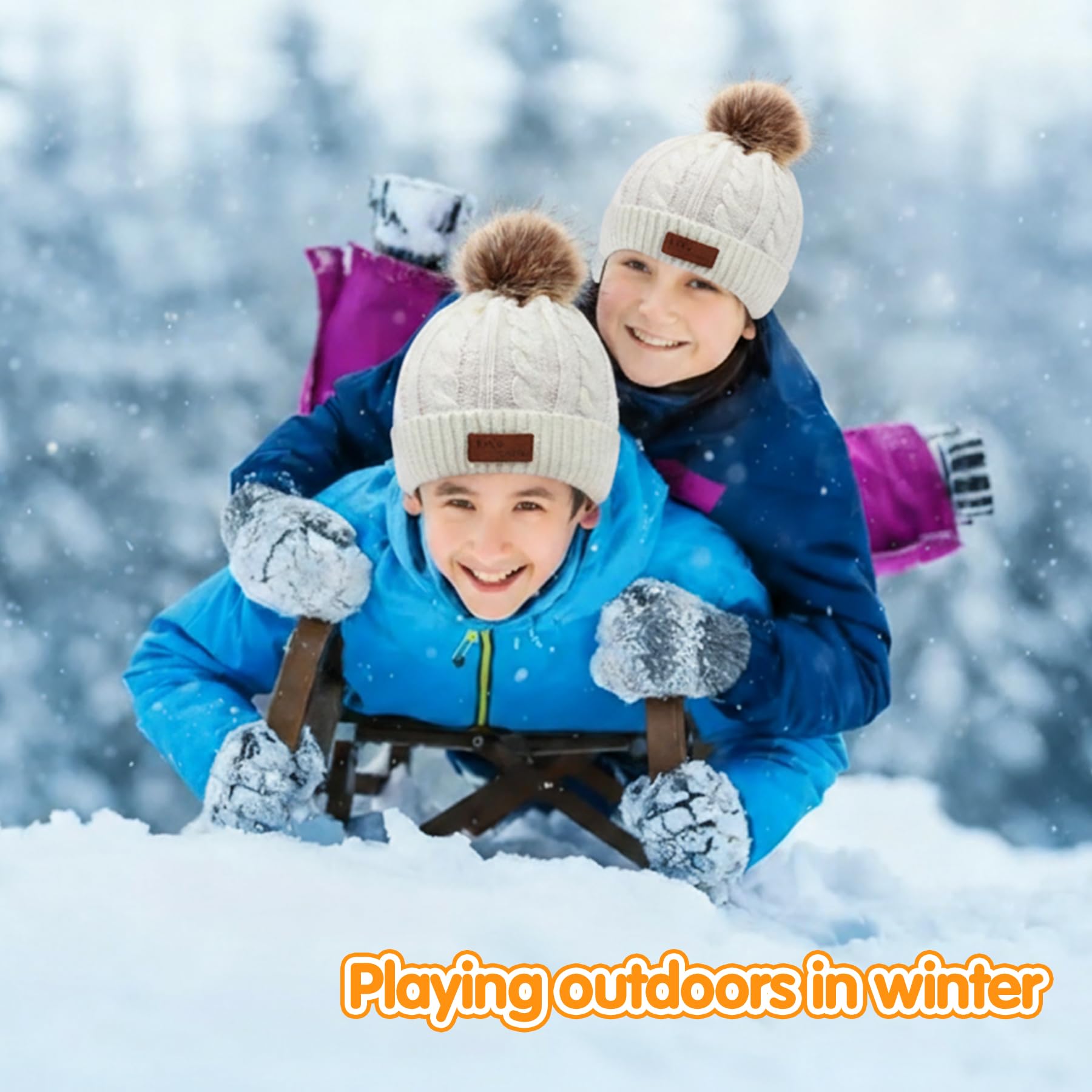 3 en 1 niños gorro de invierno bufanda guantes Set