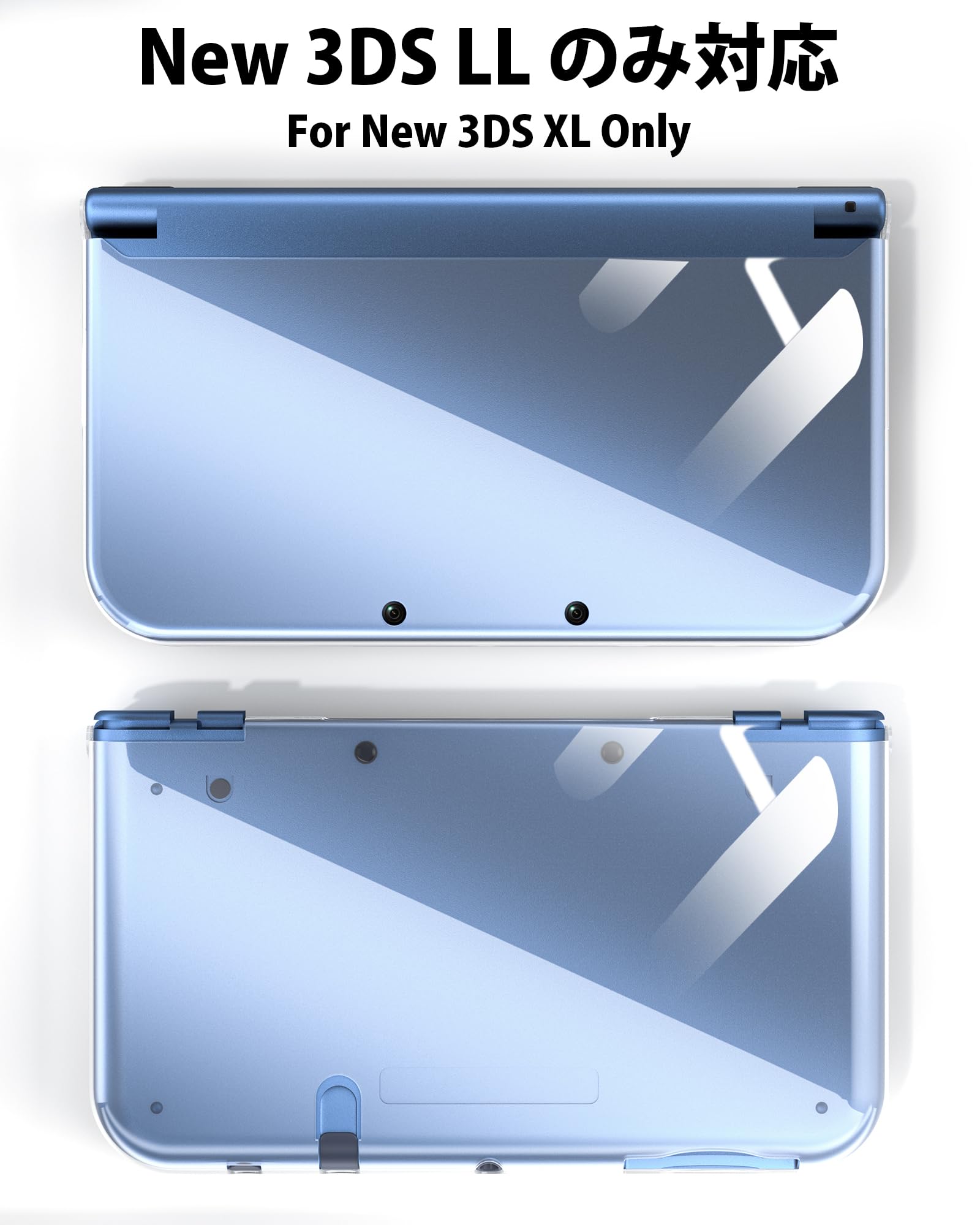 Coque 3DS XL avec protection d'écran 3DS XL, coque rigide transparente avec film PET flexible HD pour 3DS XL/LL 2015