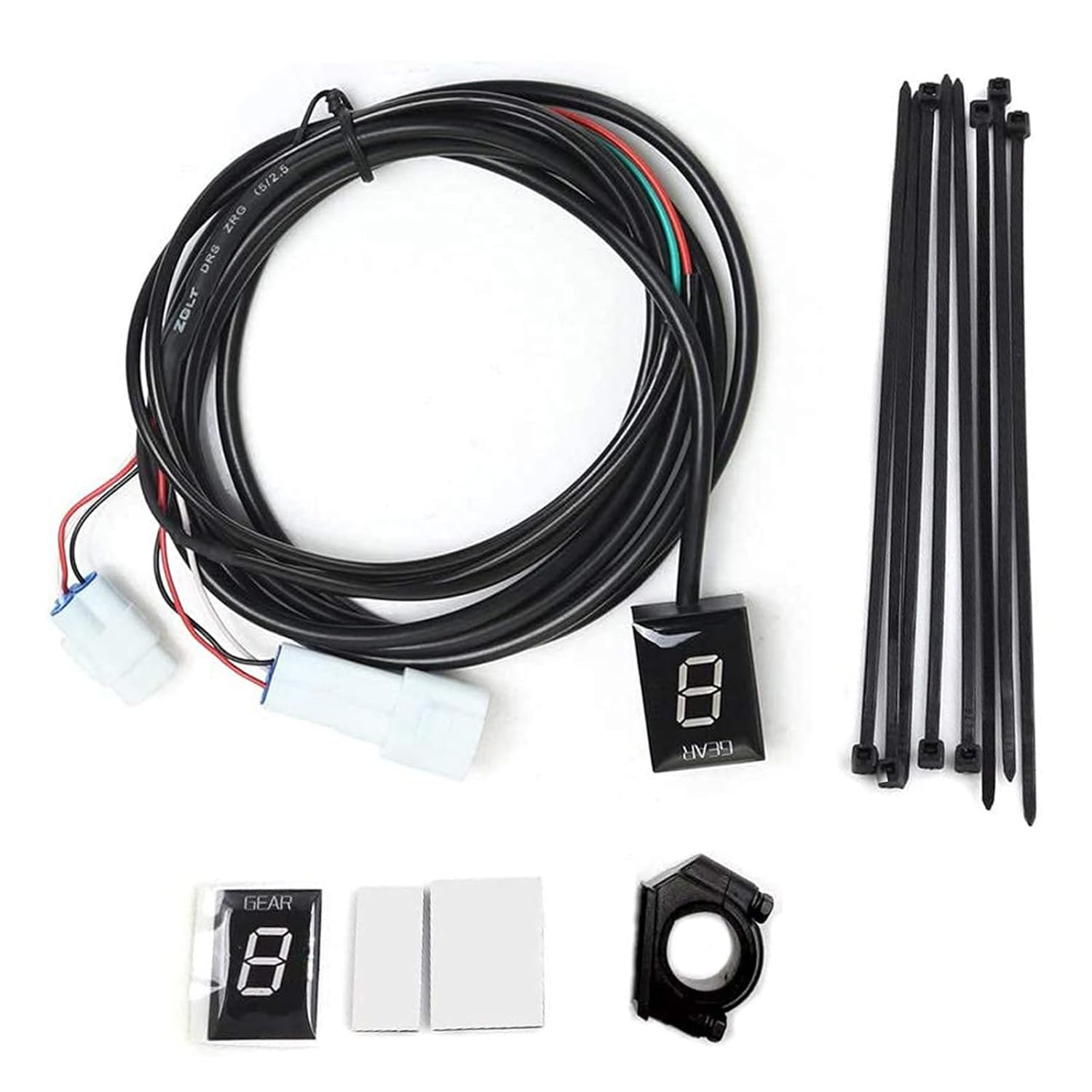 Motorcycle Gear Indicator Compatible with Yamaha with Holder Bracket,Waterproof LED Display Digital Display Speedometer Shift Lever Sensors (Blue)