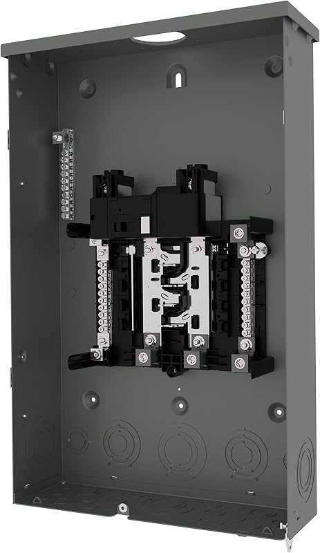 Panel de remolque neutro enchufable con disyuntor principal serie PN de 200 A, 8 espacios y 16 circuitos para exteriores con bus de cobre