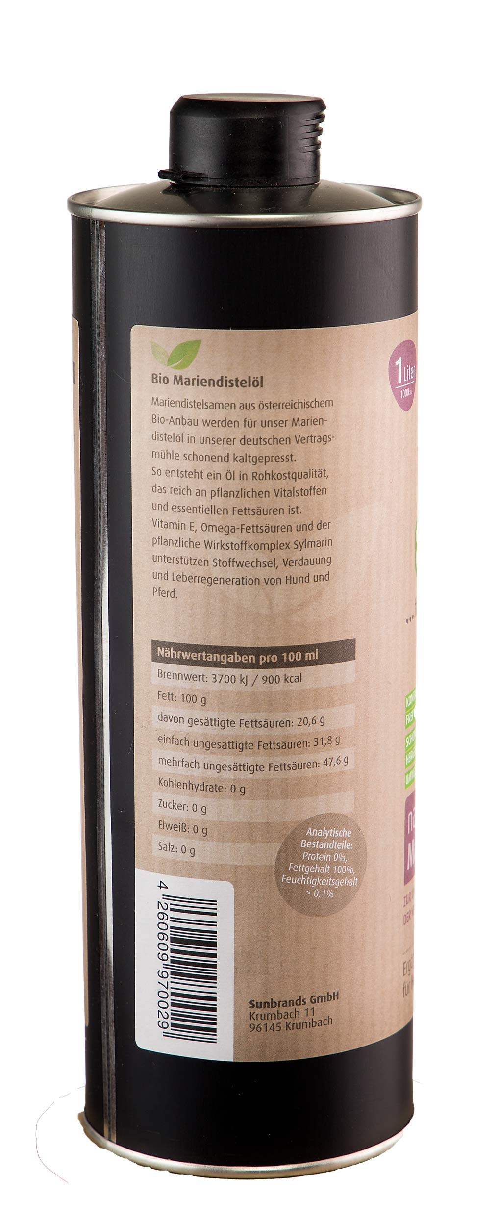 Bio Huile de Mariendistel pour Chiens et Chevaux