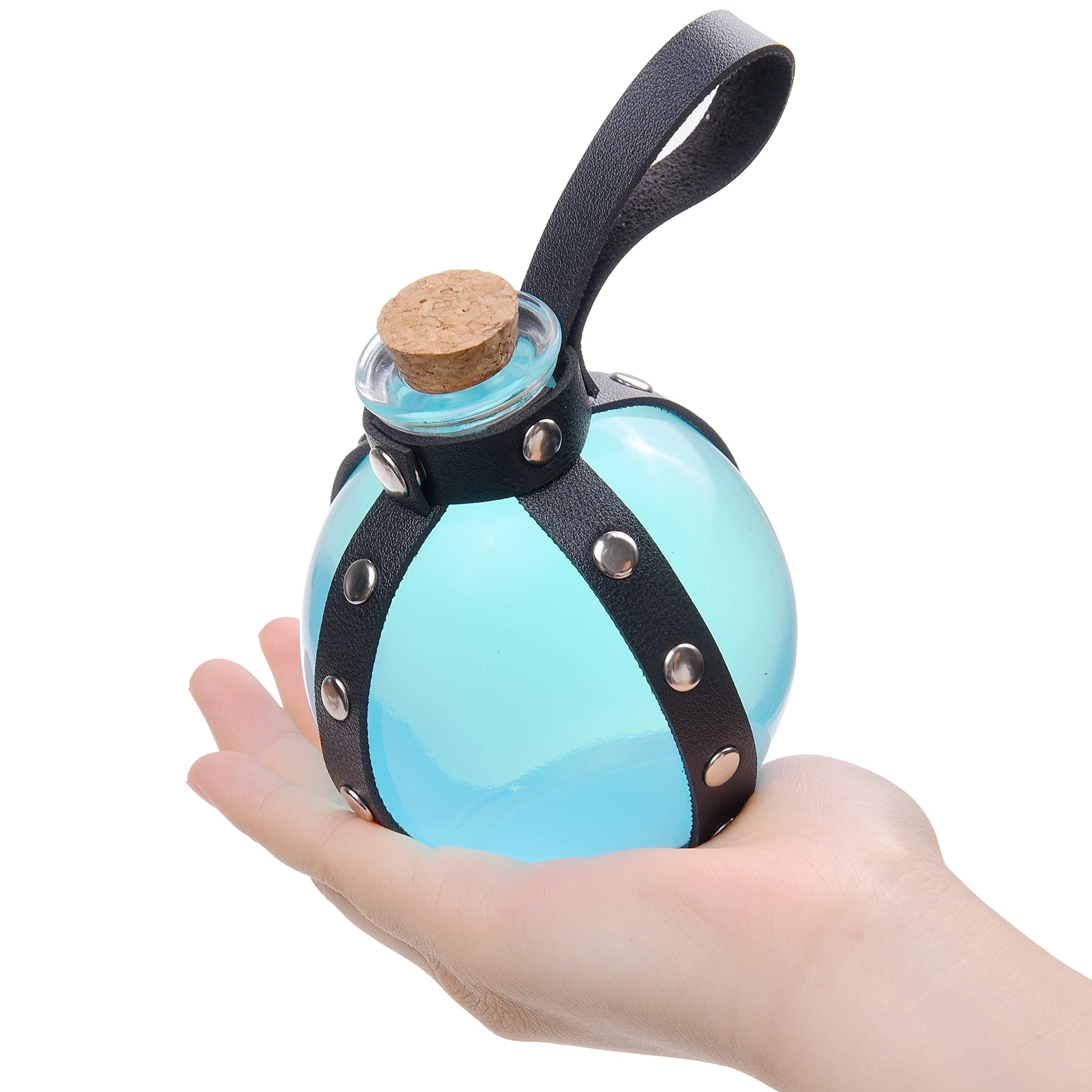 ECO-FUSED Cosplay Potion Bottle with Holder - Clear Spherical Cosplay, Wizard, Witch Costume Accessory โ image 1