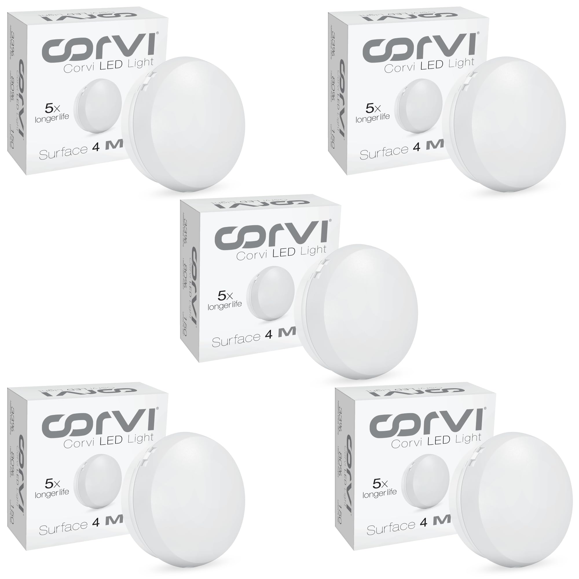 CORVI LED Surface 4 Ceiling Light | 9 Watts illumination using 6 Watts power | Dimmable & Driverless | Backlit for Maximum Output | 4000K Easy White (Pack of 5)-image-13