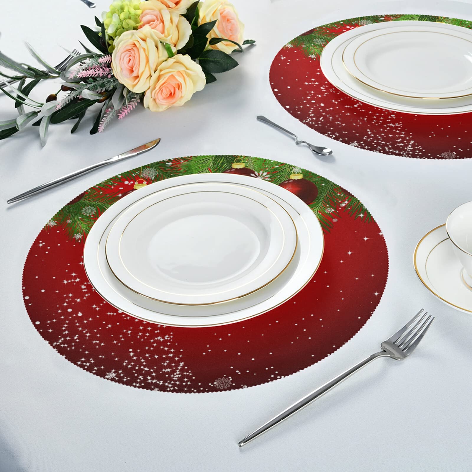 Weihnachts-Tischsets Set Mit 6 Motiven – Wasserdicht, Leicht Zu Reinigen, 32.5x41.5 Cm