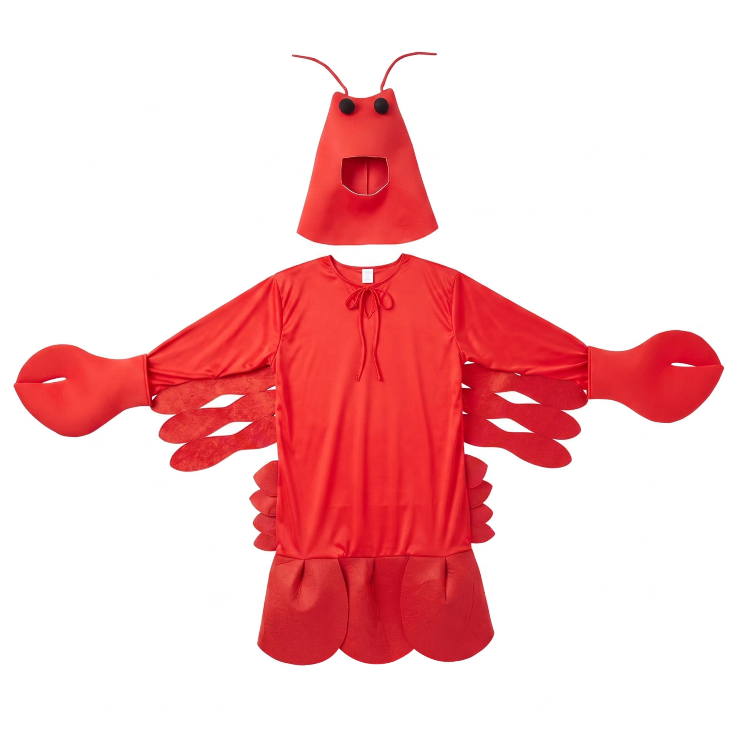 Costume da aragosta, costume unisex da creatura marina, design facile da infilare, tessuto morbido e traspirante, tutina da aragosta per feste di Halloween, cosplay, rosso