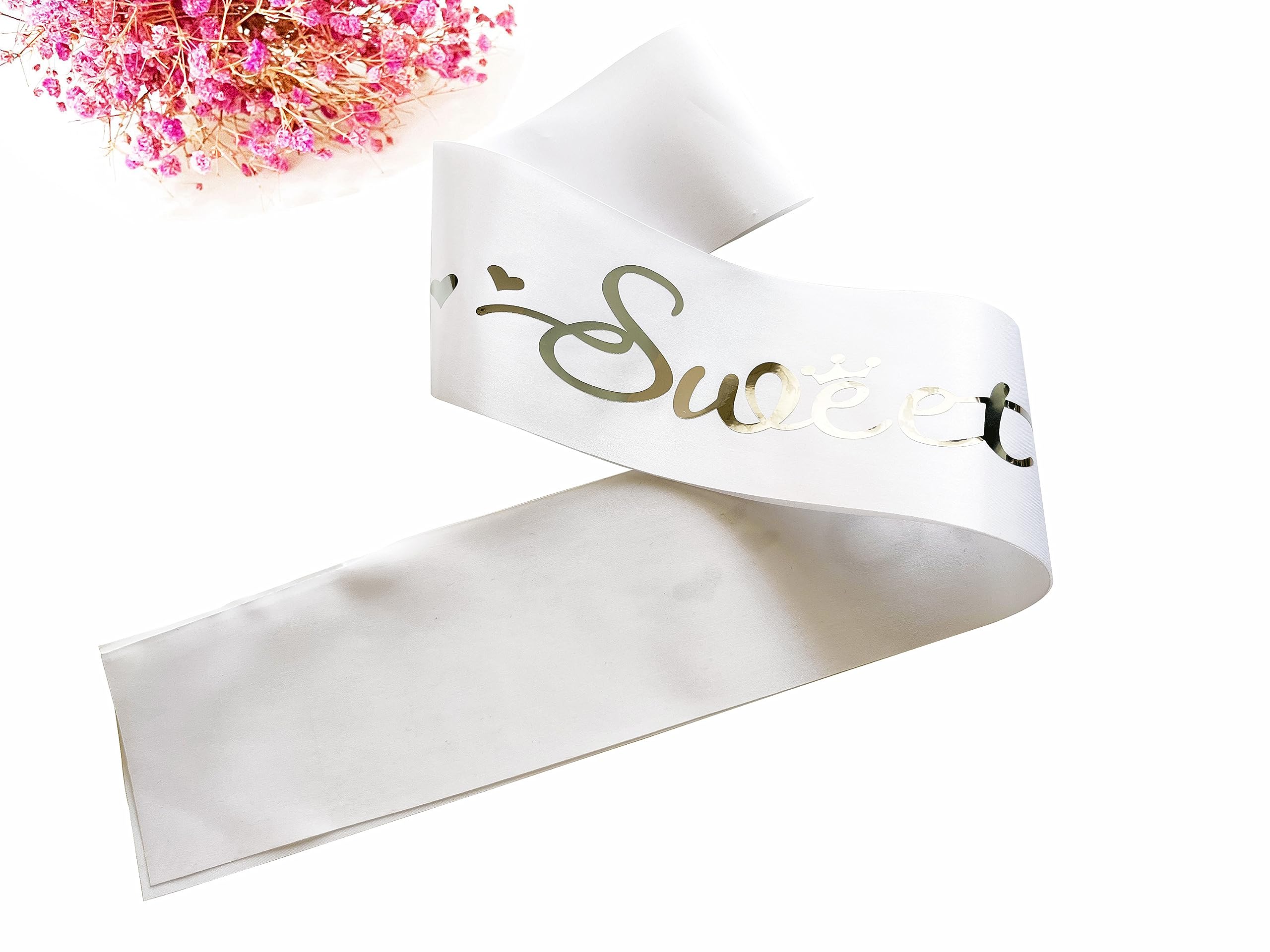Sash White 16 Pack - Simple White Sashes For Decor, Events, Or Crafting