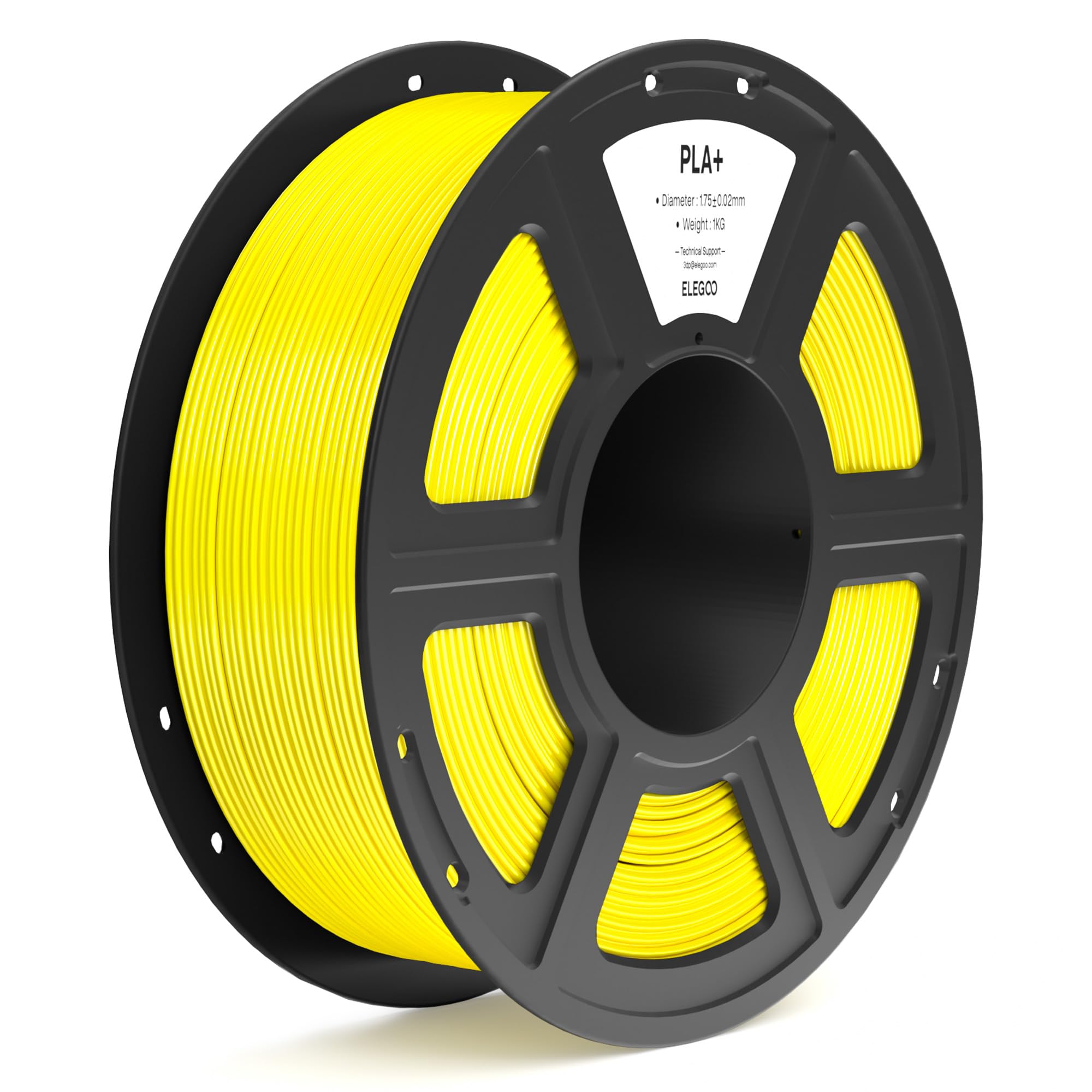 ELEGOO PLA+ Filamento 1,75mm Giallo 1KG, PLA Plus ad Alta Resistenza per Stampanti 3D, Precisione Dimensionale +/- 0,02mm, Bobina da 1kg (2,2lbs) Compatibile con la Maggior Parte delle Stampante 3D