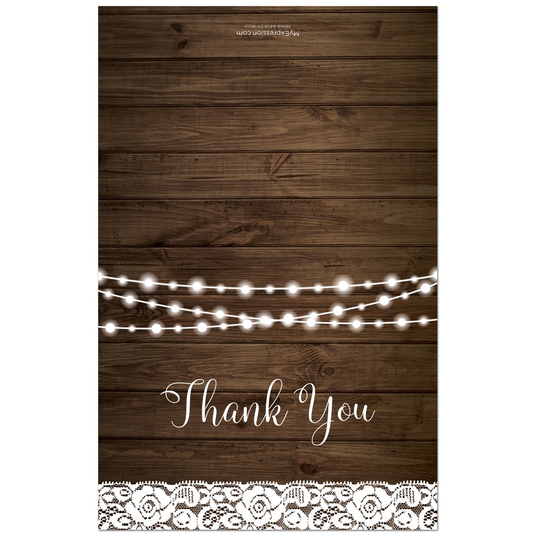 50 pizzo su legno rustico Thank You Cards + buste