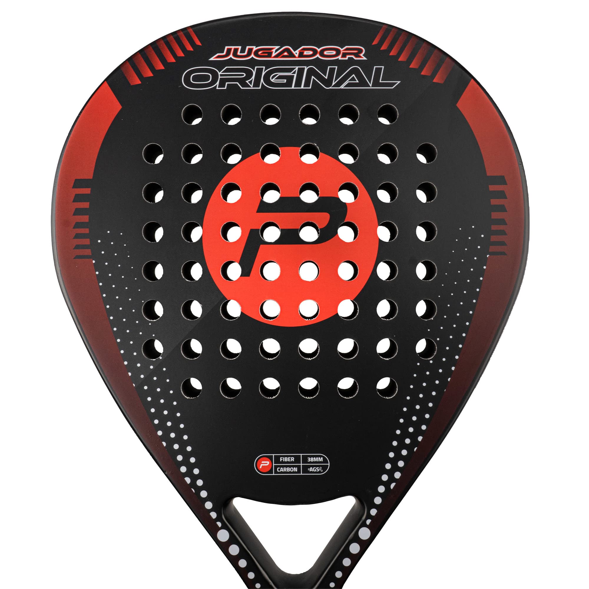 Pure2Improve - Pala de pádel Deportiva - Pádel Multifuncional Ligero de Carbono y Fibra de Vidrio - Tenis/bádminton/Squash, Rojo/Negro, 60 cm