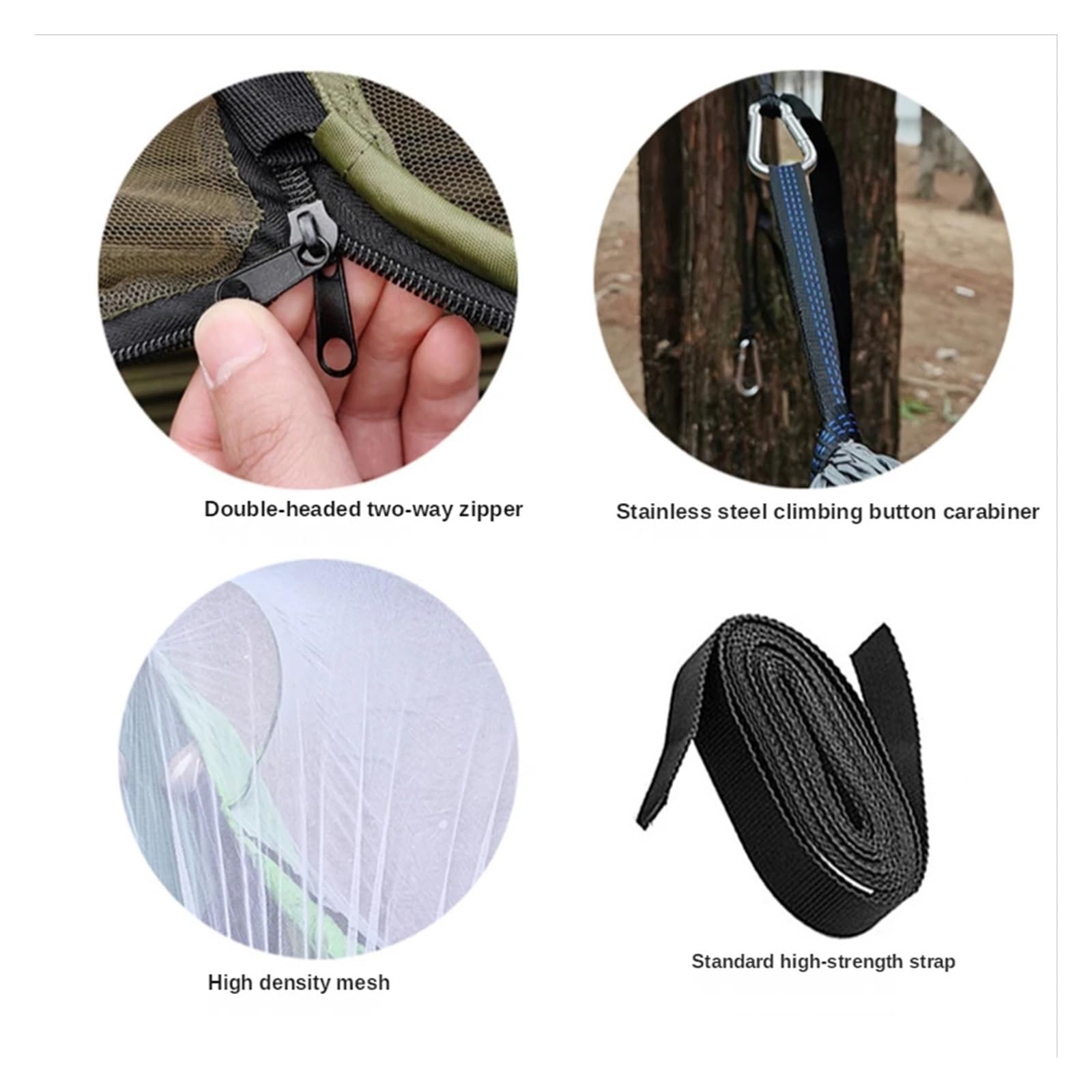 Automatic Quick-opening Net Hammock Outdoor Camping Pole Hammock swing Anti-rollover Nylon Rocking Chair 260x140cm(Green)