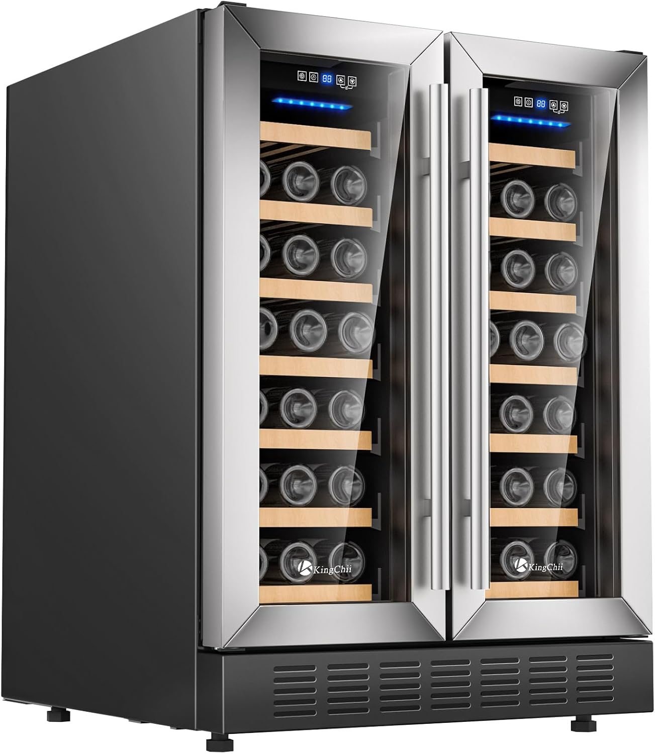 KingChii 24 Inch 34 Bottle Dual Zone Wine Cooler