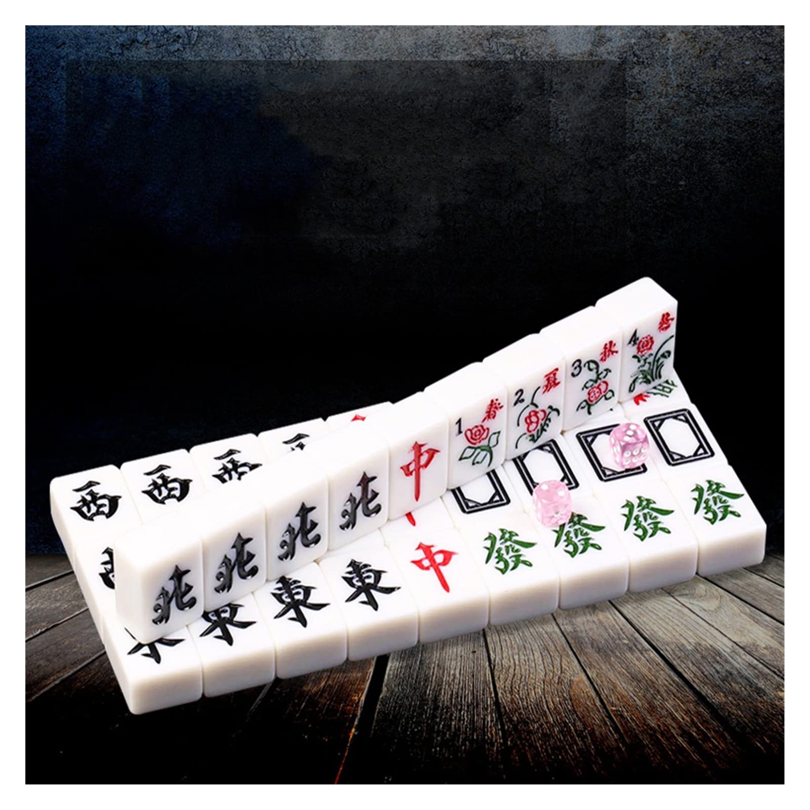 VSOLS Gran ajedrez Profesional Mahjong Juego Mahjong ajedrez Entretenimiento Juego Adulto Familia (Color : 42mm 144 Pieces)