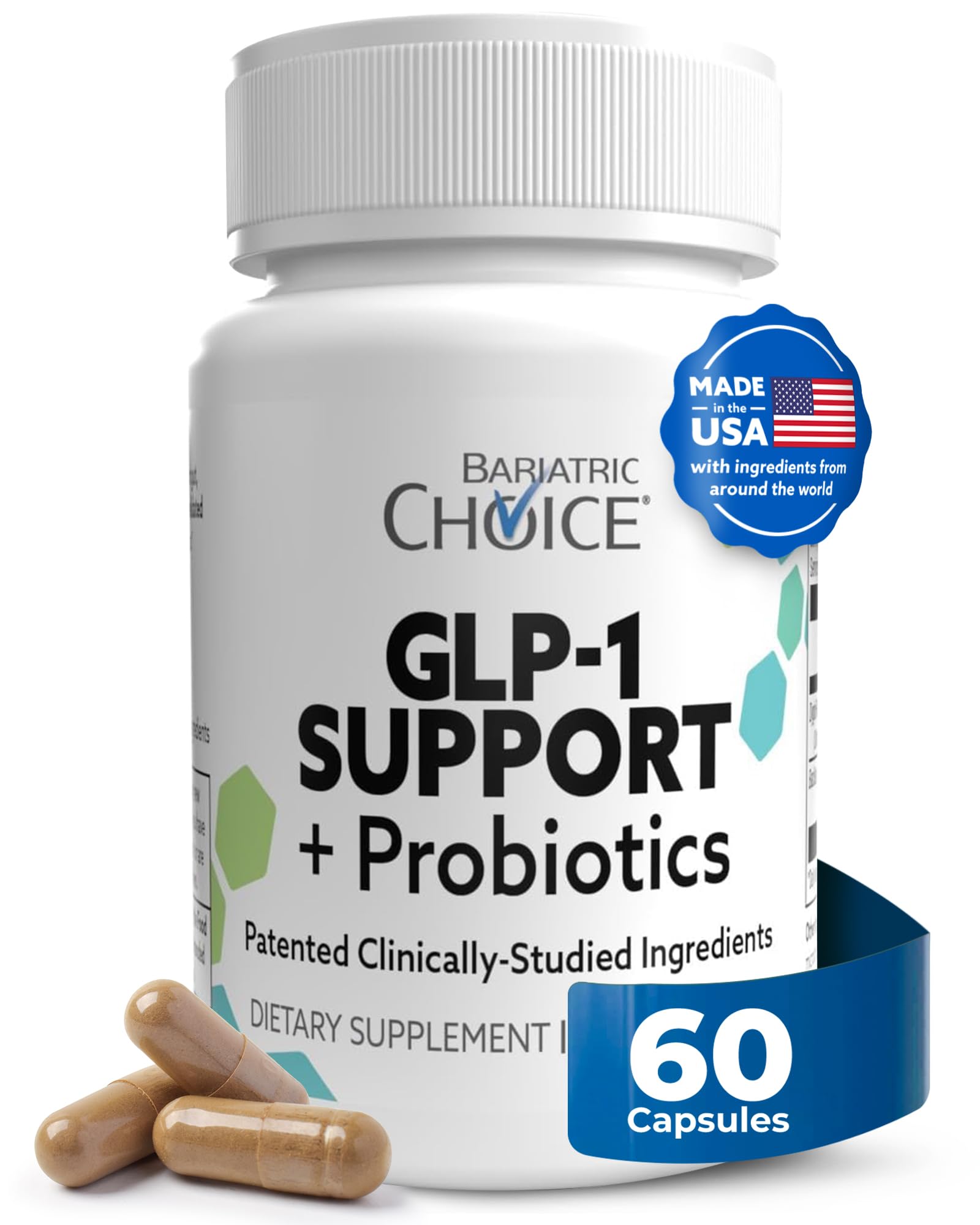 Bariatric Choice GLP-1 Support Supplement, Metabolic, Gut Health - 30-Day