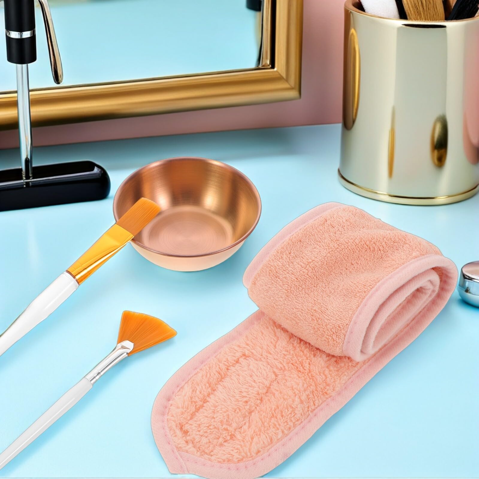 Kosmetik Gesichtspflegeset 24 Stück mit Stirnband Schalen Spa und Hautpflege Tools für Professionelle Kosmetikerinnen und Private Anwendung
