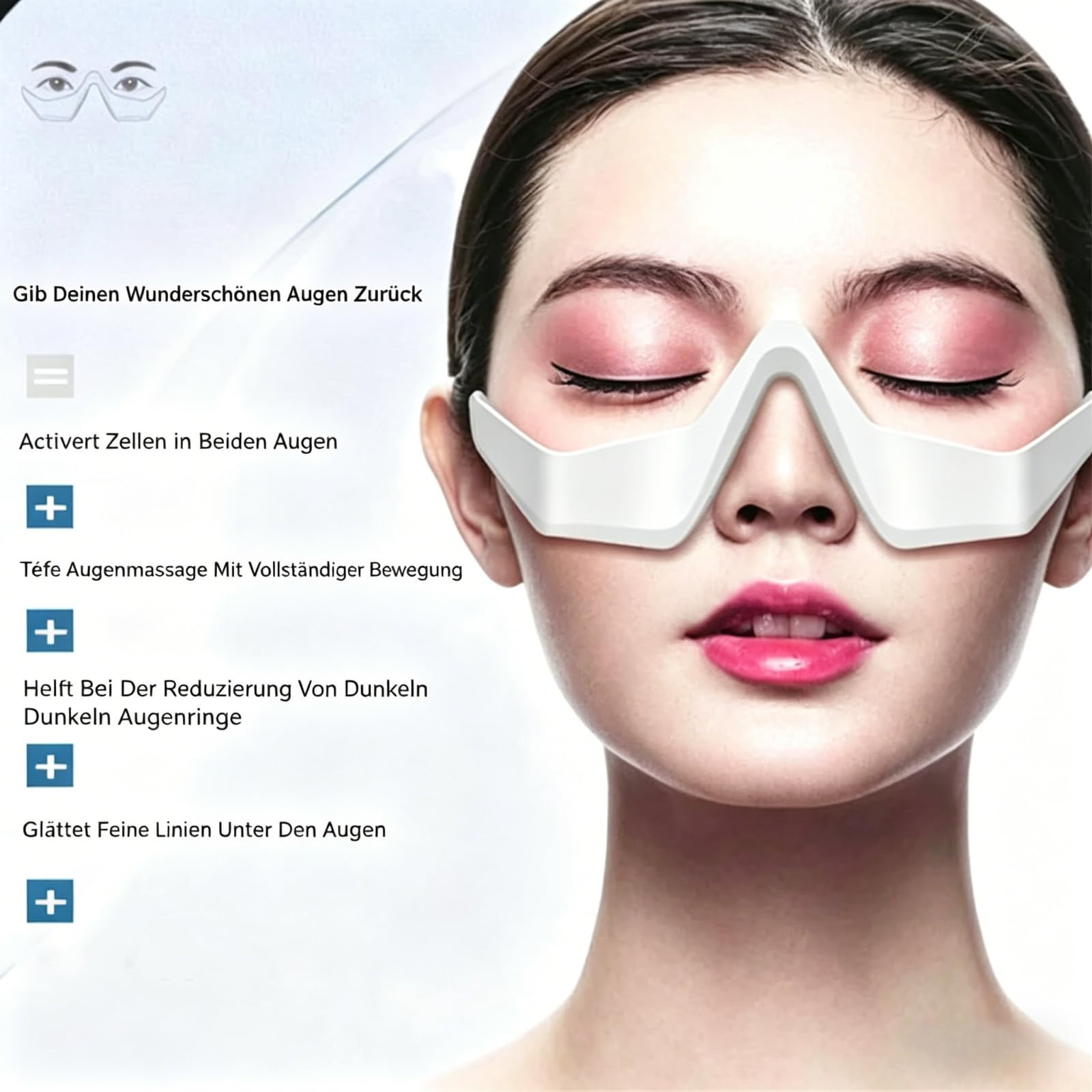 Vespera Revital Eyes Under Eyes Device Wake & Refresh Lunettes à lumière rouge pour enlever les poches sous les yeux réduit le soulagement de la fatigue oculaire (noir)