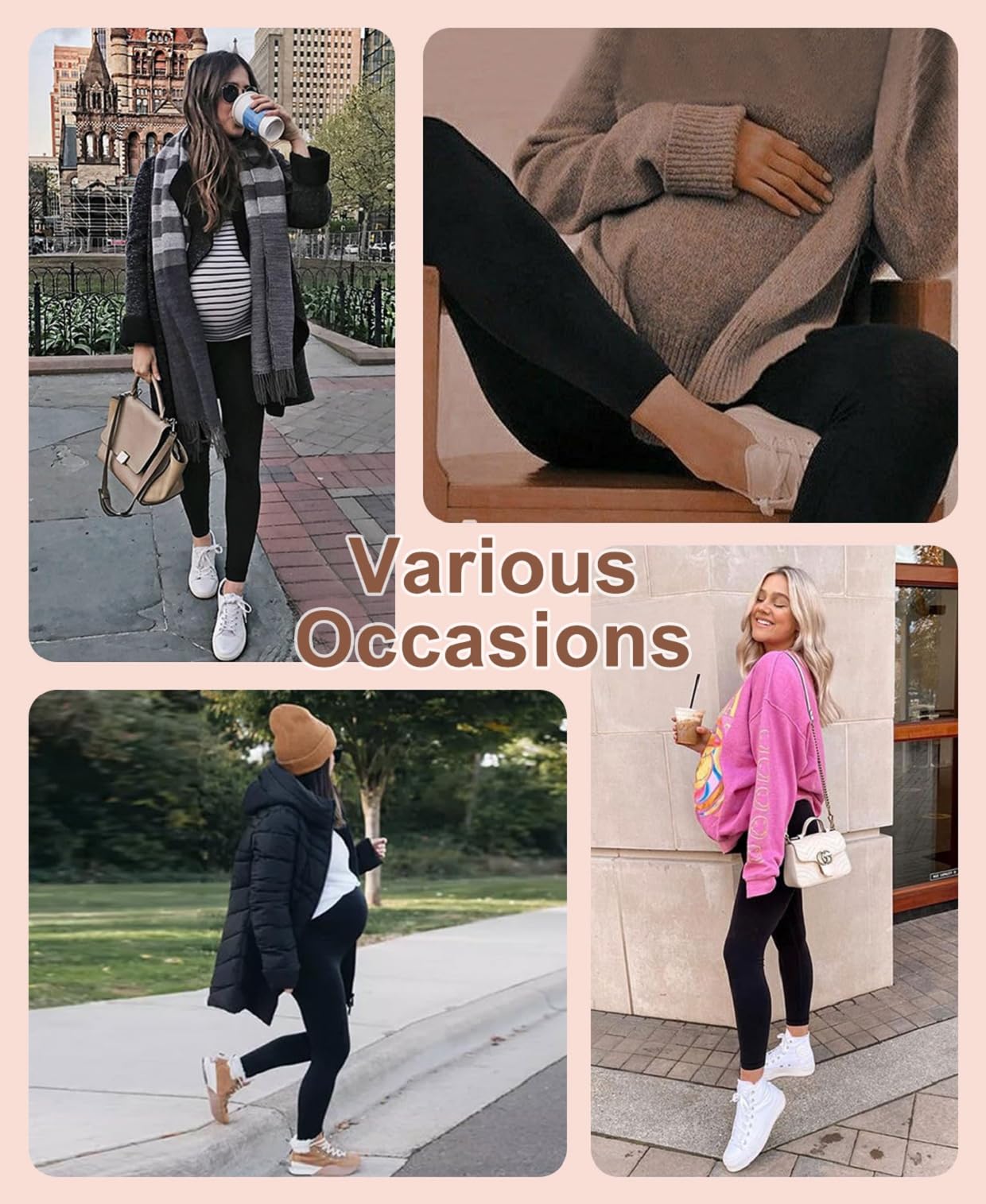 Yutdeng Leggins Premama Invierno Leggins Embarazada Mujer Mallas Termicas con Bolsillos Cintura Alta Elásticos Pantalones Premama Forro Polar Fino Maternidad Ropa Premama Embarazada
