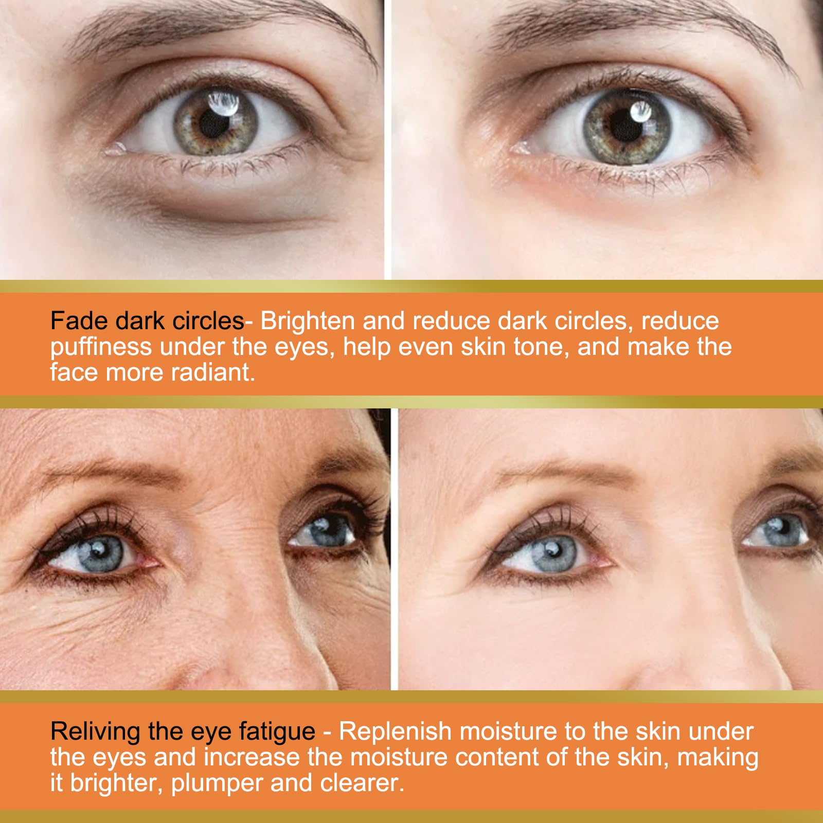 Baume pour les yeux à la vitamine C éclaircit et réduit les poches, Stick hydratant pour les yeux MultiCorrexion pour les cernes et les poches, Crème hydratante au rétinol Sérum rides profondes (1pcs)