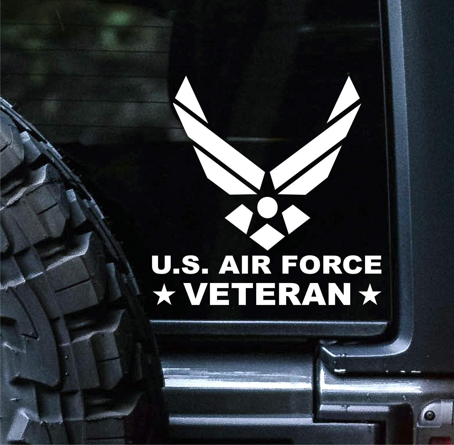 Air Force Veteran Decal Vinyl Car Sticker Proud | Cars Trucks Vans Walls Laptop | White | 5.5 Inch | SGD000156