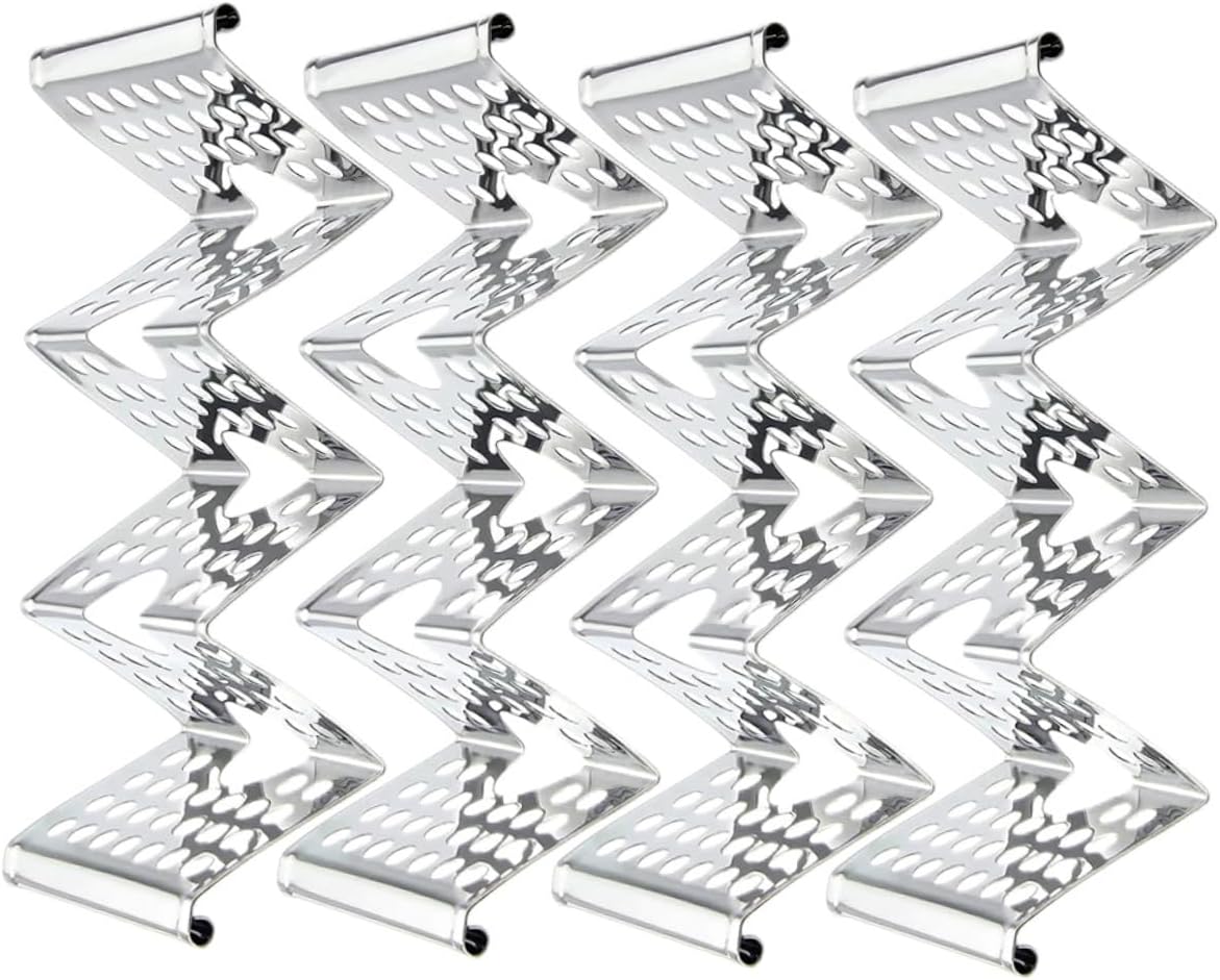 SOLUSTRE 4pcs W-Shaped Stainless Steel Taco Holders Sturdy Metal Taco Stands for Soft and Hard Shell Suitable for Home Cooking BBQ and Fiesta Parties