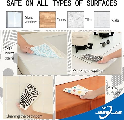 Miniatura 3 de JEBBLAS Paños de cocina suecos reutilizables para cocina, toallas de papel reutilizables de celulosa, toallas suecas lavables, sin olor,