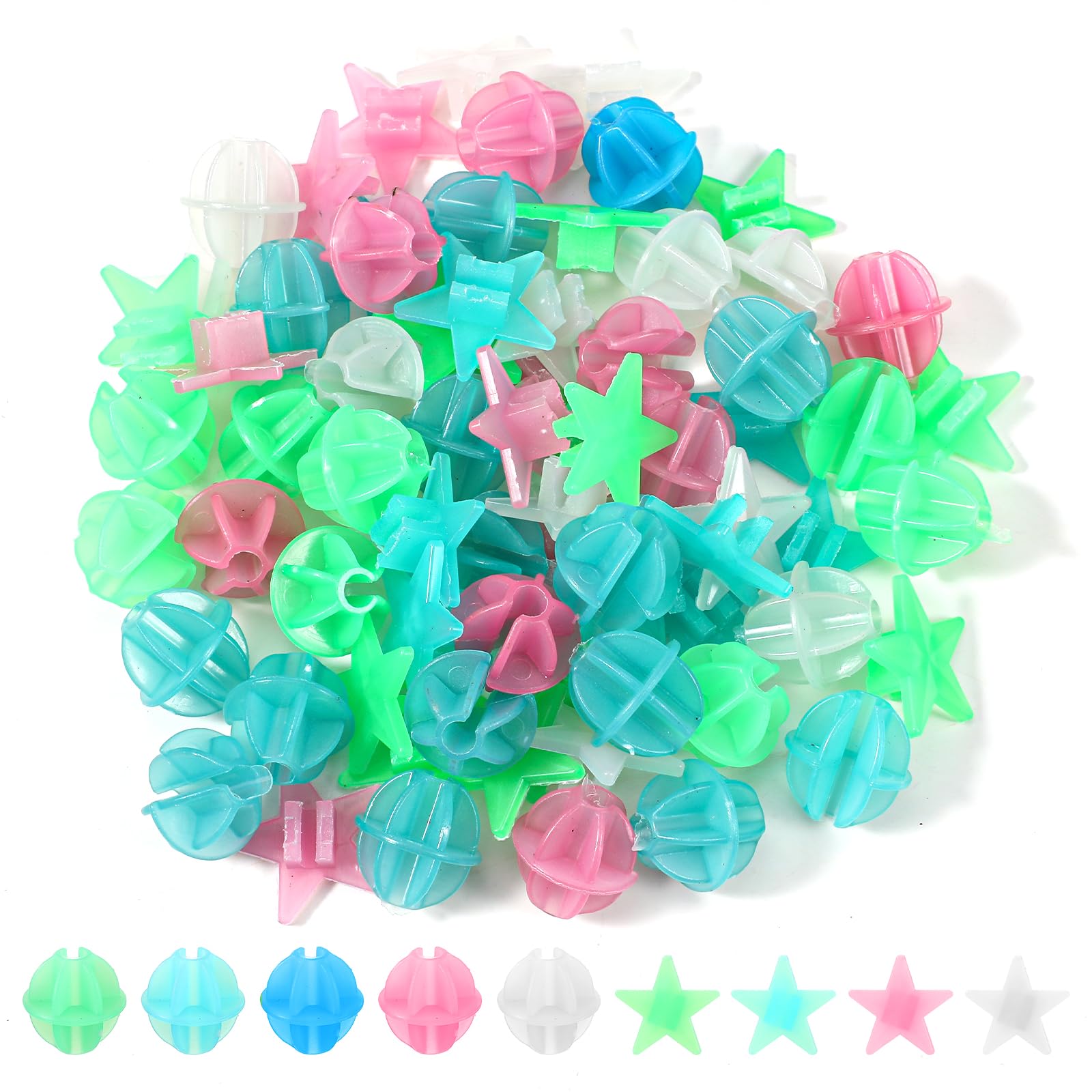 144 Pcs Bike Spoke Decorations, Bike Spoke Beads Glow in The Dark