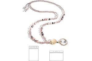 Lanyards for ID Badges and Keys, Natural Stone Beaded Teacher Lanyard for...