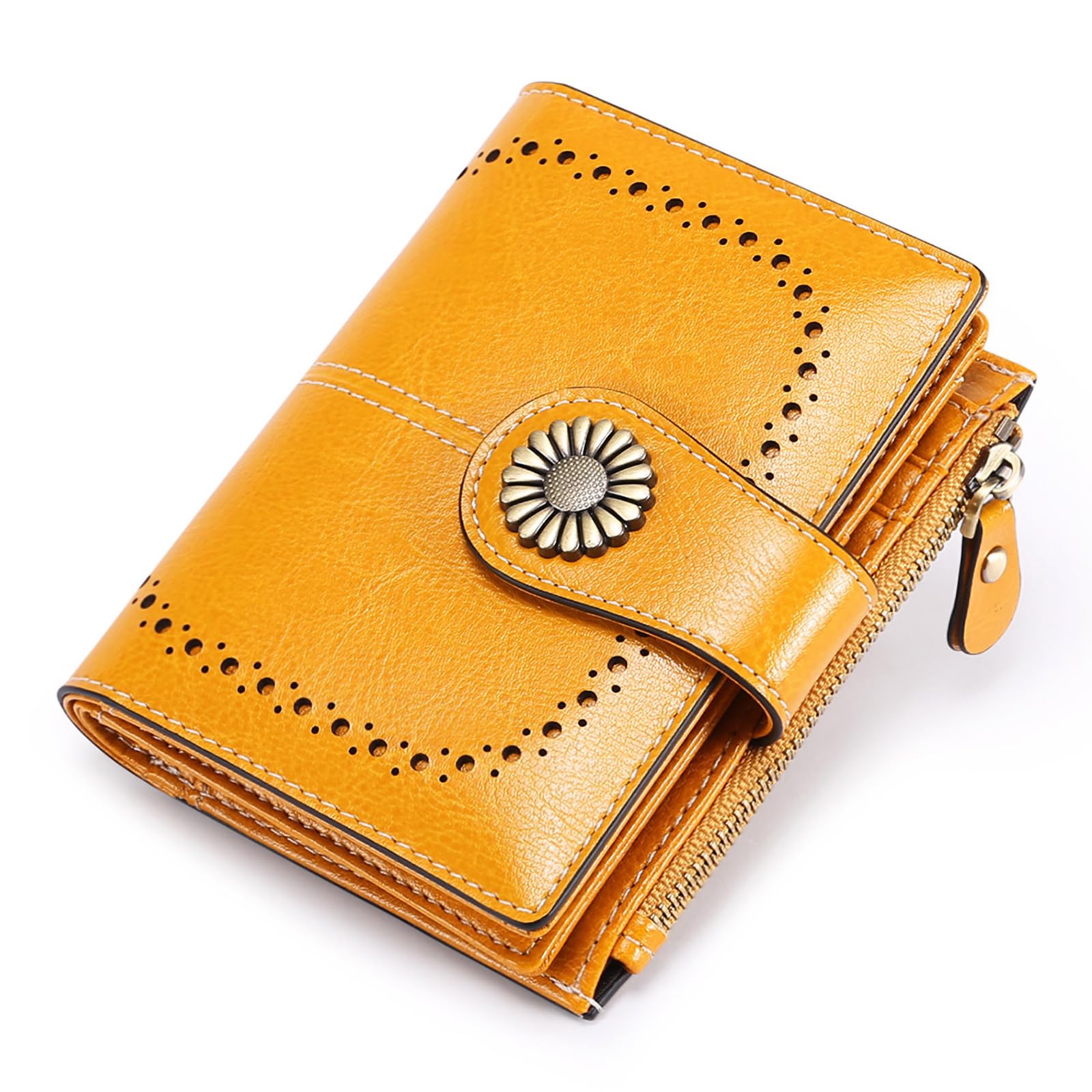SENDEFN Portefeuille Femme Cuir Porte Monnaie Femmes Porte-Cartes Portefeuille Zippé Femmes avec 16 Emplacements pour Cartes Anti RFID Portefeuilles