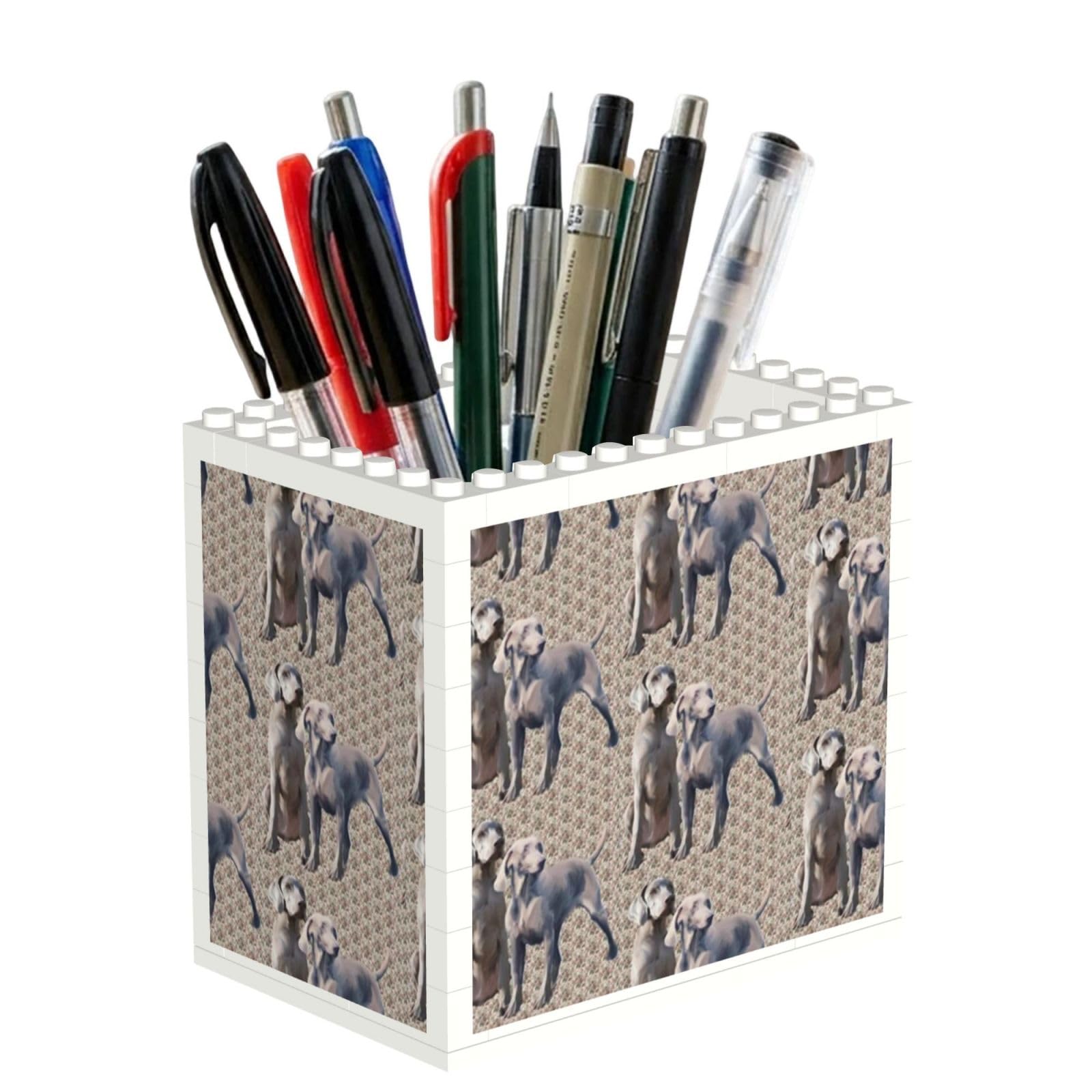 Poadnly Dog Weimaraners, Pen Pot Pencil Holder for Office Home School, Compact Desk Organiser for Office Stationery