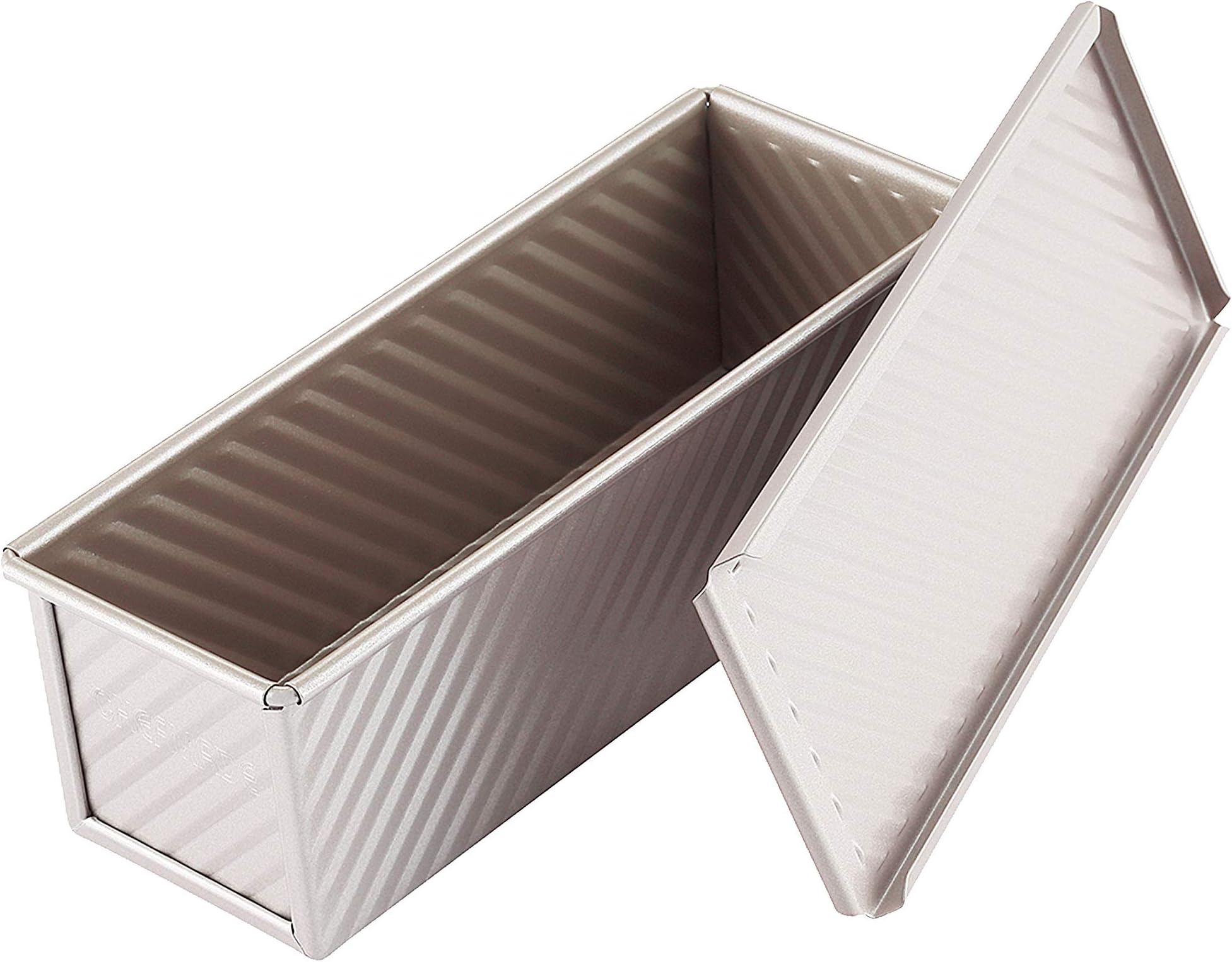 Navaris Bread Loaf Pan with Lid Cast Iron Bread Baking Pan for Bulge