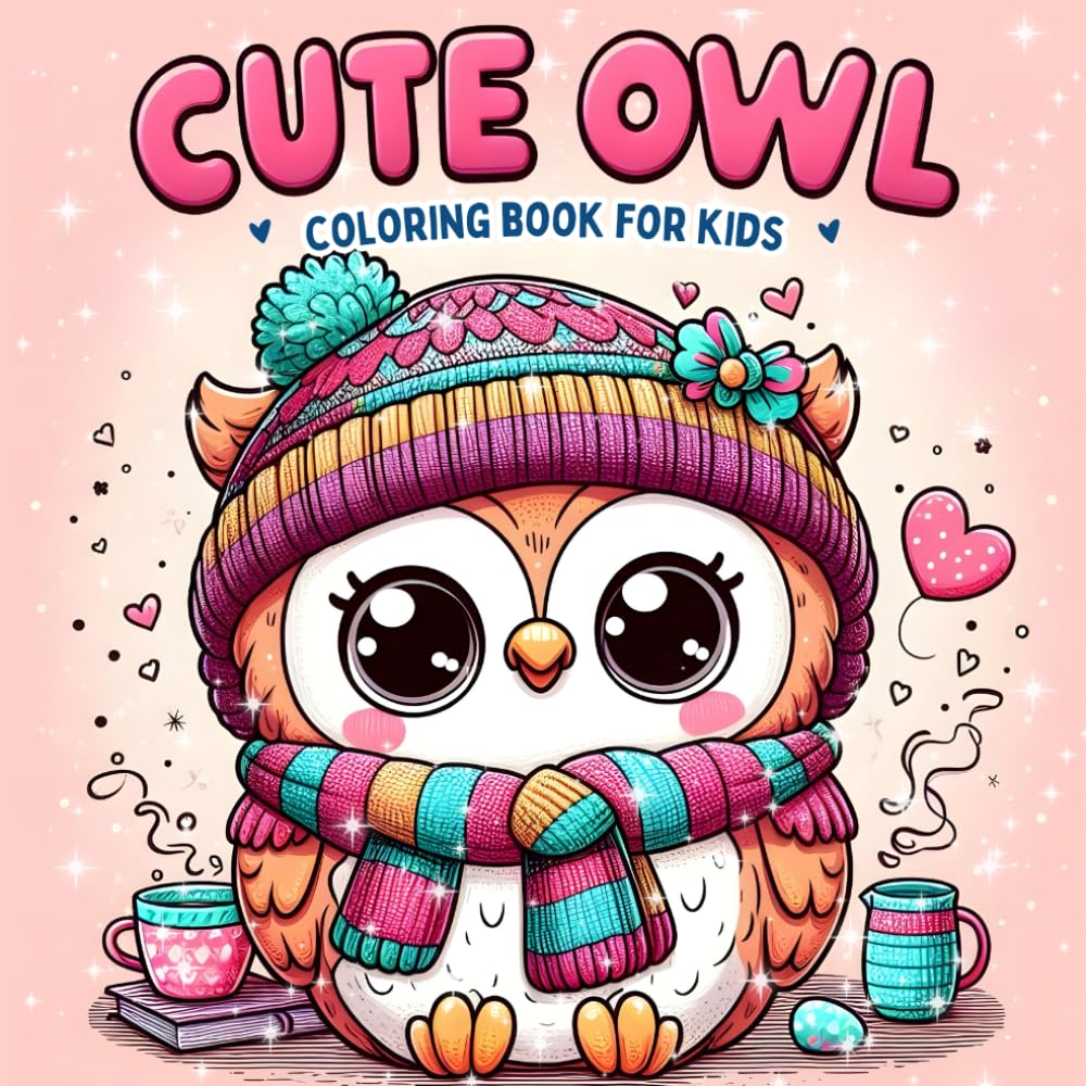 Cute Owl Coloring Book For Kids: 50 Adorable Illustrations Coloring Adventures with a Playful Owl
