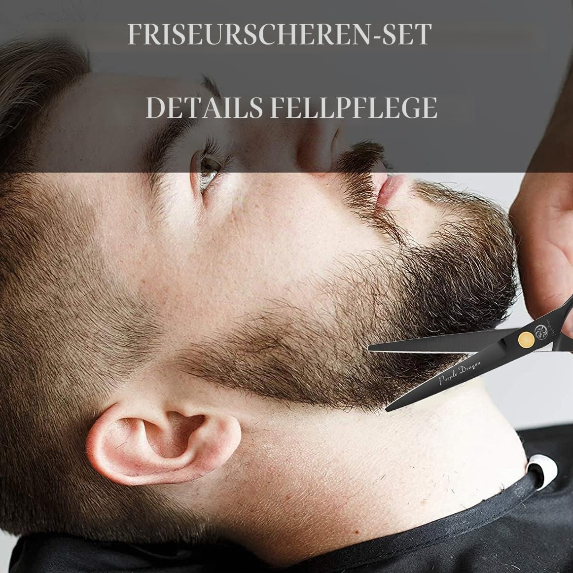 Purple Dragon Haarschere 5,5 Zoll Profi Friseurschere Set scharfe Schere für Friseur Barbier Anfänger Schwarz