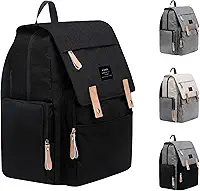 THE LAND Bolsa Mochila Maternidade, Original, Modelo Luxury, Marca d’água LANDUO, Até 7kg, 16 Bolsos Funcionais, Trocador, Ganchinhos, Impermeável, Térmica, Oxford 600D.