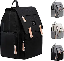 THE LAND Bolsa Mochila Maternidade, Original, Modelo Luxury, Marca d’água LANDUO, Até 7kg, 16 Bolsos Funcionais, Trocador, Ganchinhos, Impermeável, Térmica, Oxford 600D.