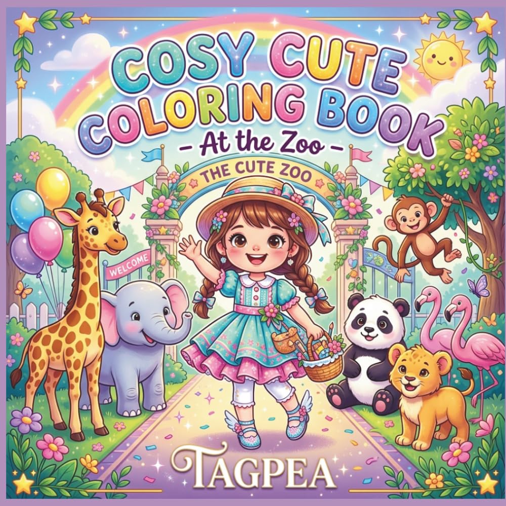 Cosy Cute Coloring Book at the Zoo: Cozy Cute Coloring Pages for Relaxation, Stress Relief and Creative Fun
