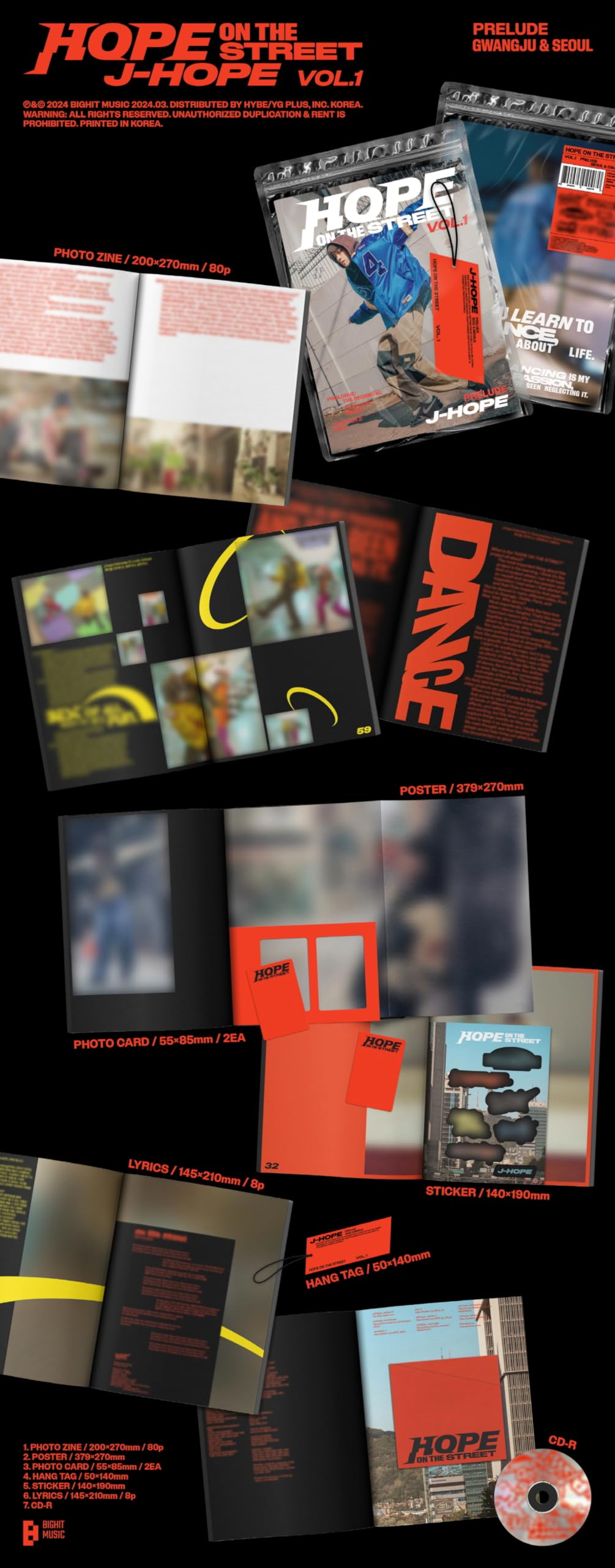 J-HOPE - HOPE ON THE STREET VOL.1 [2 ver. + Weverse Albums ver. SET]