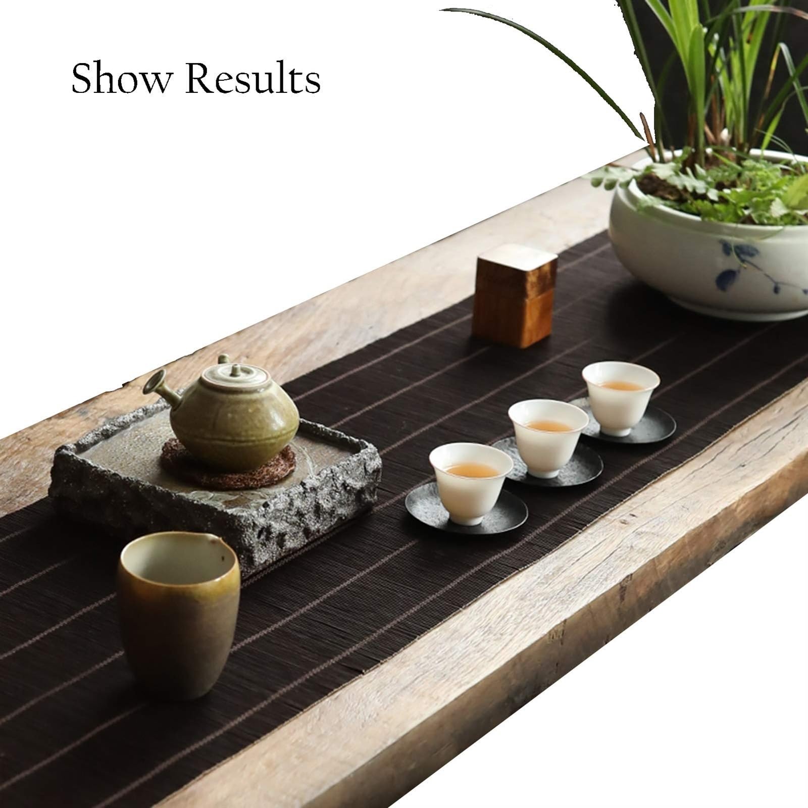 Tischläufer Bambus Tischband 30-300cm Japanischen Stil Handgewebte Traditionelle Tischsets Anti-Hot-Tischset Couchtischläufer Teematten (Size : 30x210cm)