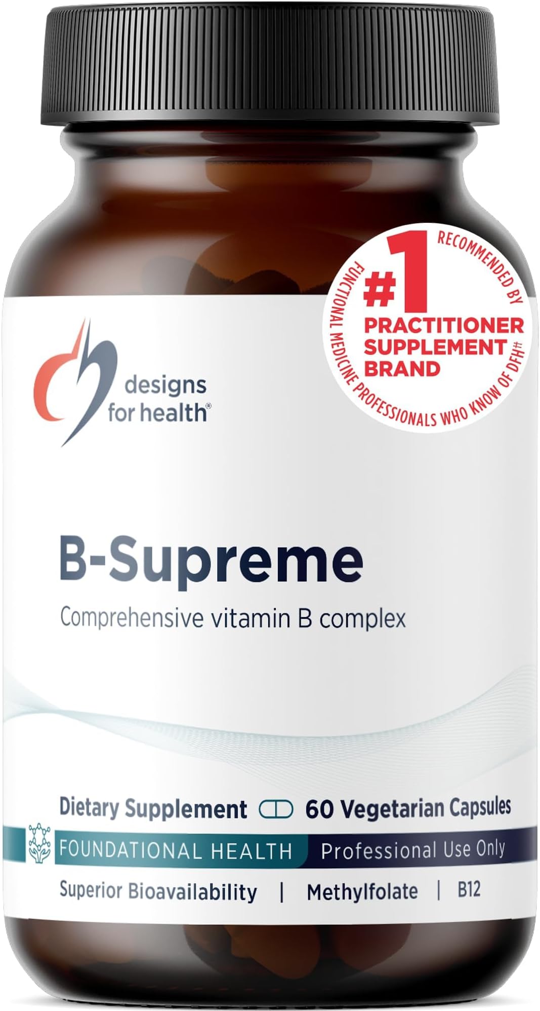 Designs for Health Methylated Vitamin B Complex, 60 Capsules