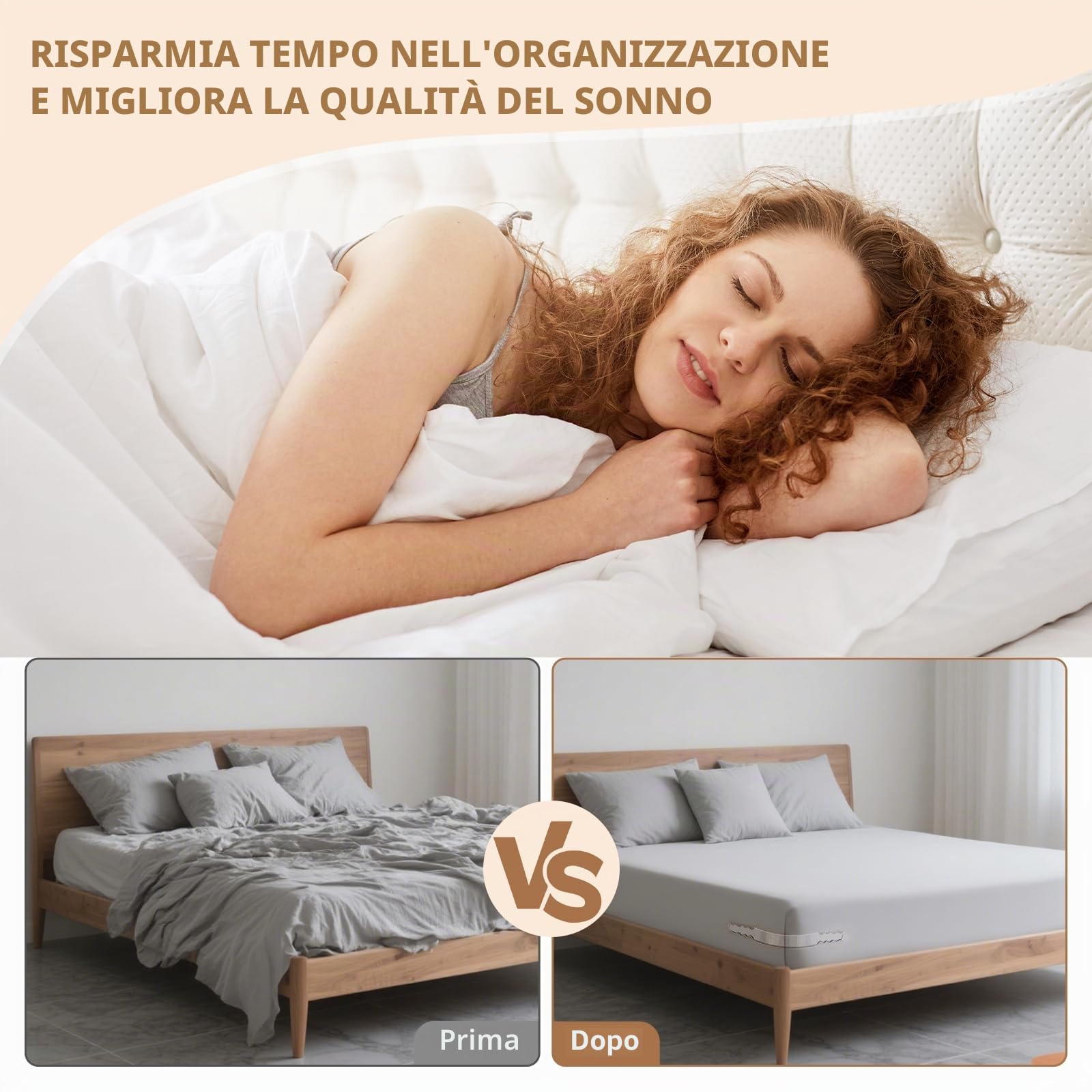 Hainue 4 Pezzi Blocca Lenzuola, Supporto per Blocca Lenzuolo con Strisce di Bloccaggio,Rimovibile,5 Livelli Regolabile in Altezza,per Materasso per Tutte Le Dimensioni(Bianco)
