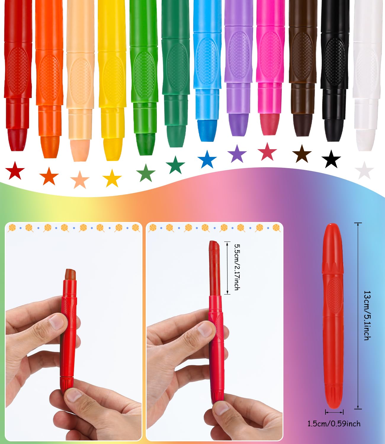 Set De 12 Barras De Pintura Facial Para Niños, Lavables E Hipoalergénicas, Ideales Para Cumpleaños Y Carnaval