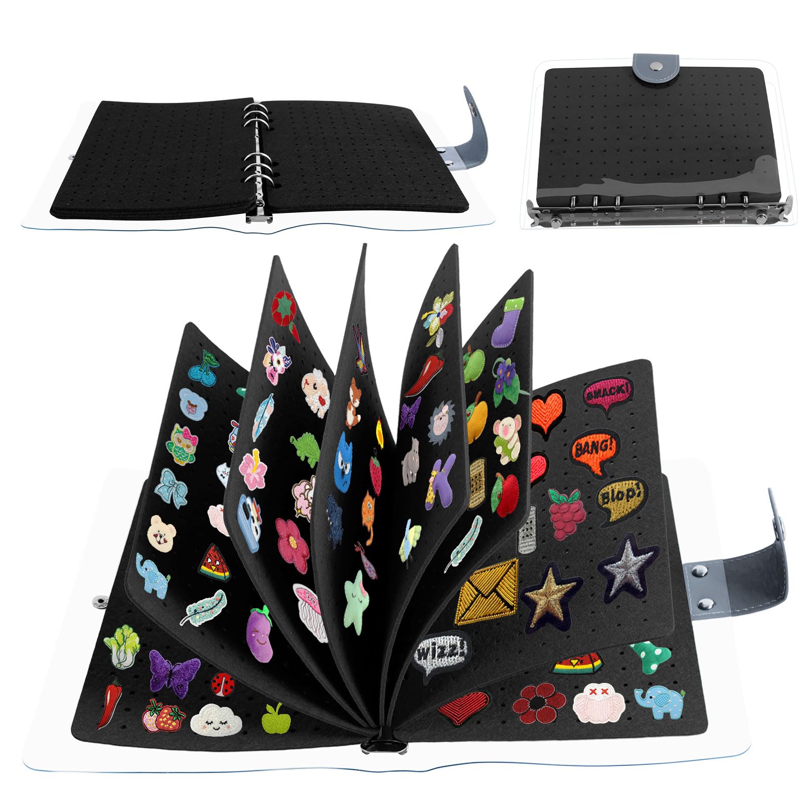 Nihuifdpy Black Enamel Pin Display Book With Clear Pvc Cover, 8 Pages Pin Collection Display Pages, 23×17Cm Pin Collector Storage, Creative Pin Trading Book Pin Display Holder For Pins Badges(Black)