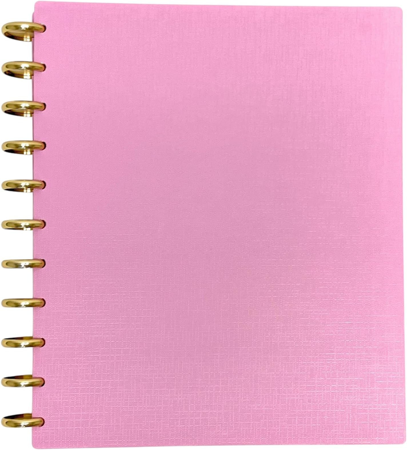 Discbound Notebooks, Planner, Customizable, With 1" Gold Discs (Spring Pink, Letter (8.5in x 11in))
