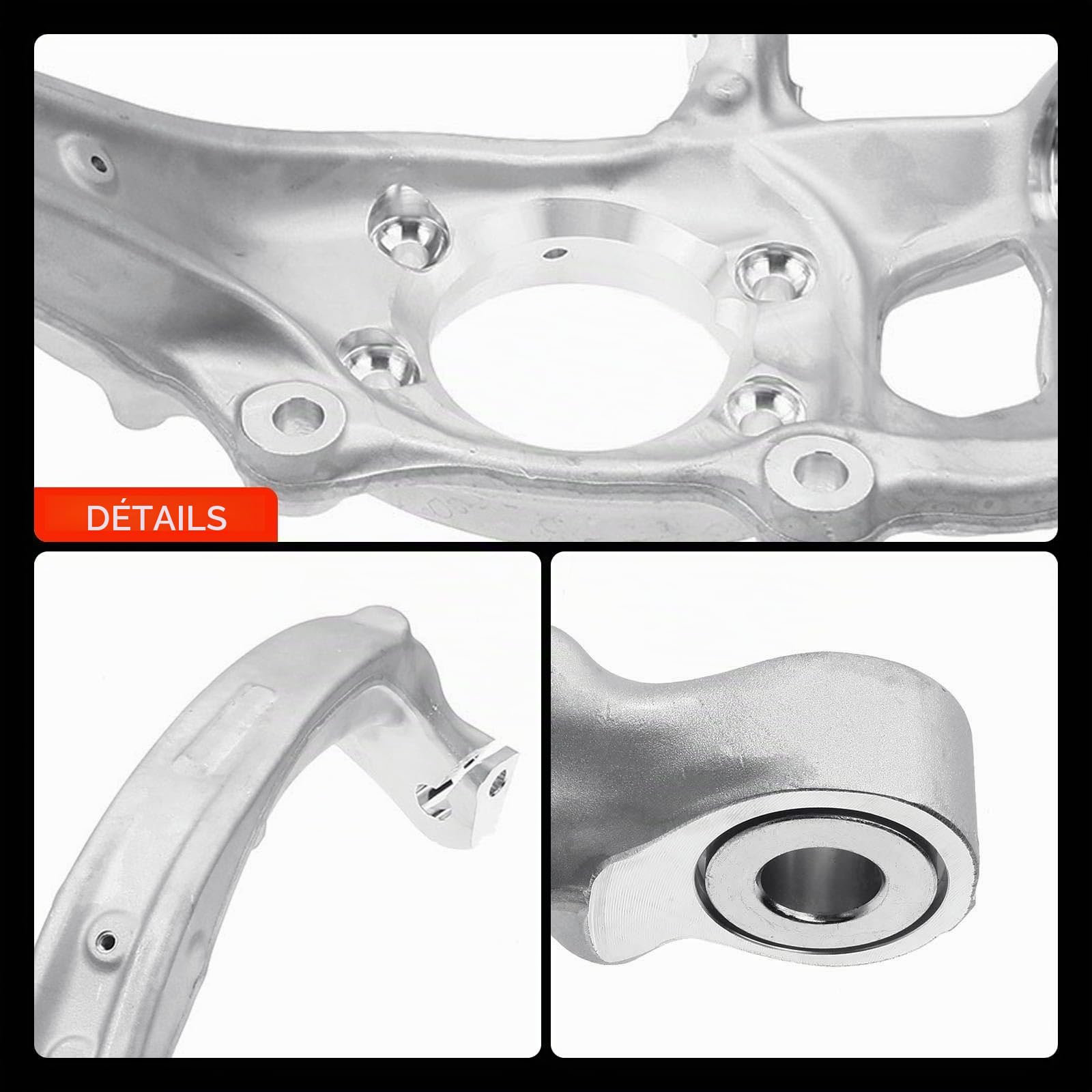 Frankberg Fusée de direction avant gauche, suspension de roue 8K0407253R | Compatible avec: A4 Allroad 8KH, A5 Sportback 8TA, A5 Cabriolet 8F7, A4 Avant 8K5, Q5 8R, Q5 8RB, A5 8T3, A4 8K2